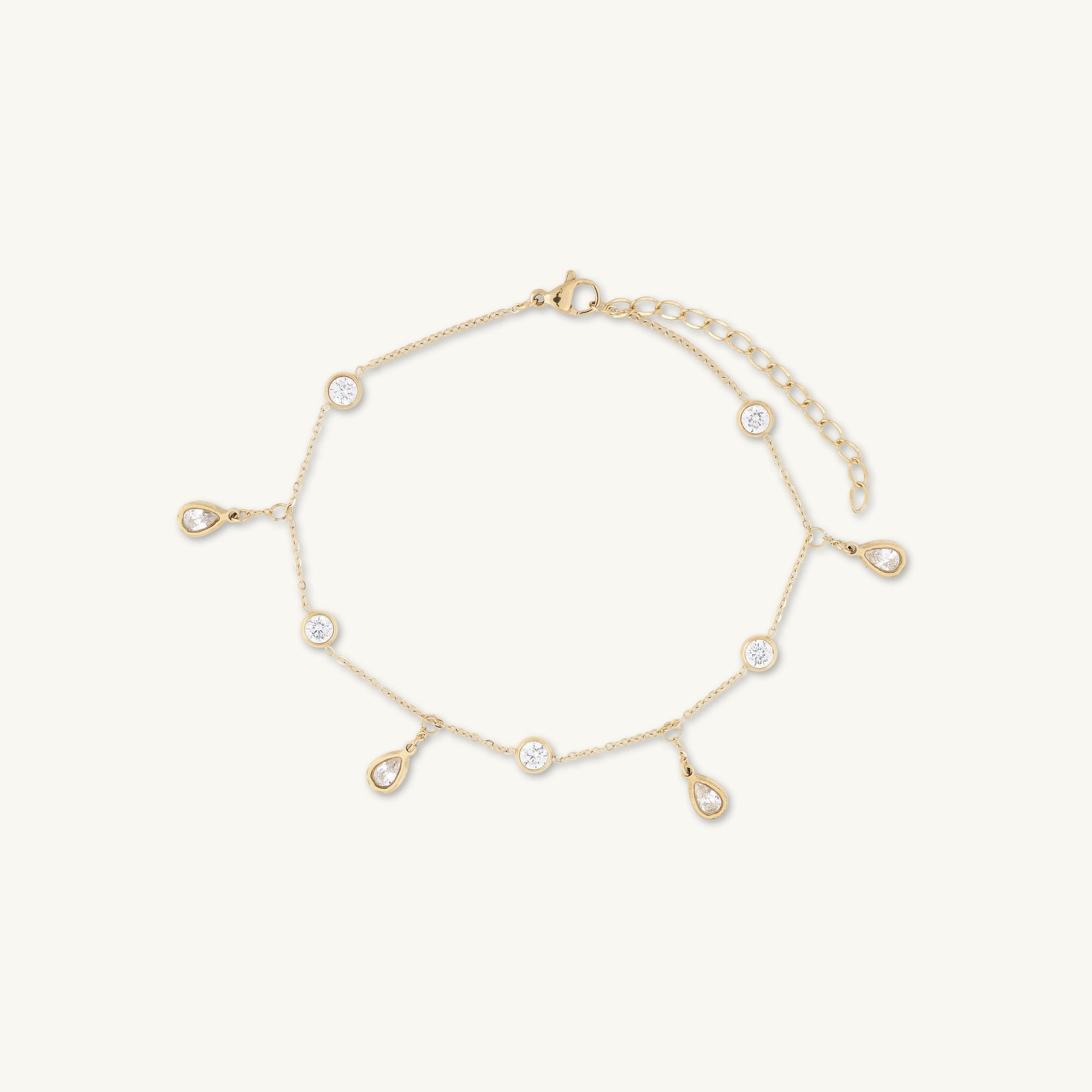 Dangly Teardrop Sapphire Station Bracelet - Camile & Stone
