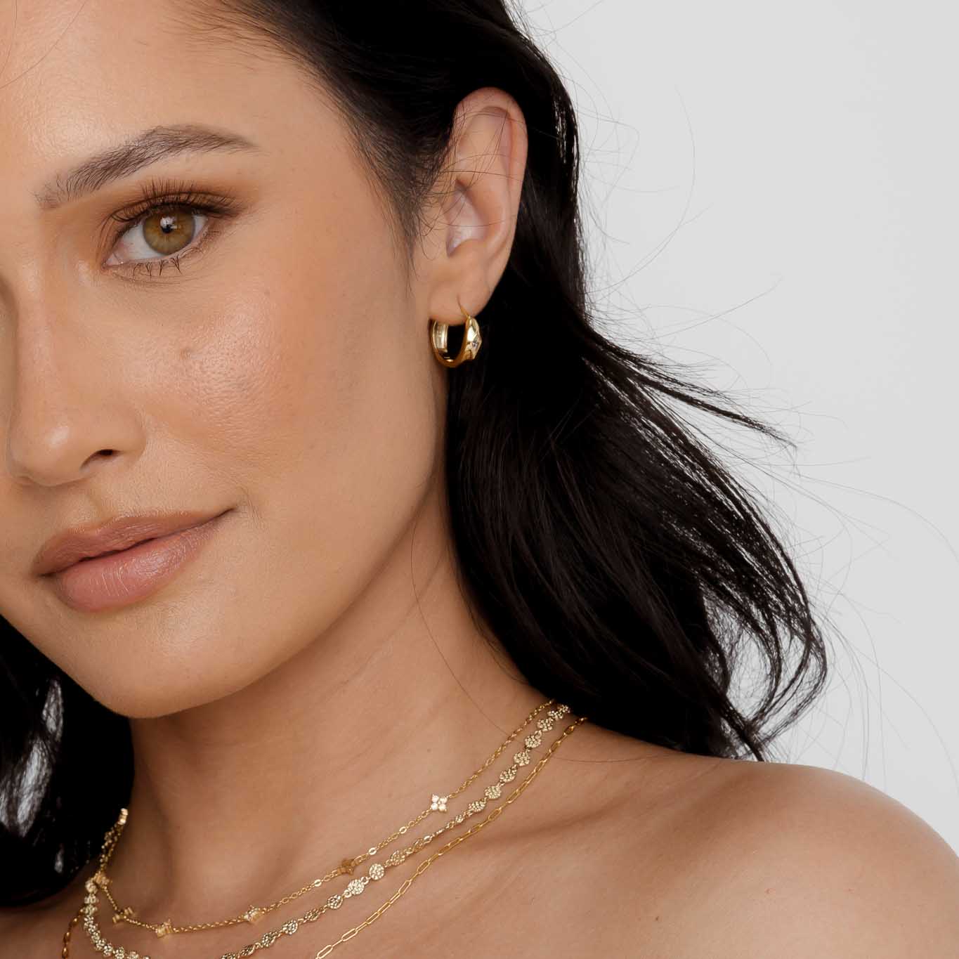 Dome Sapphire Huggie Earrings - Camile & Stone