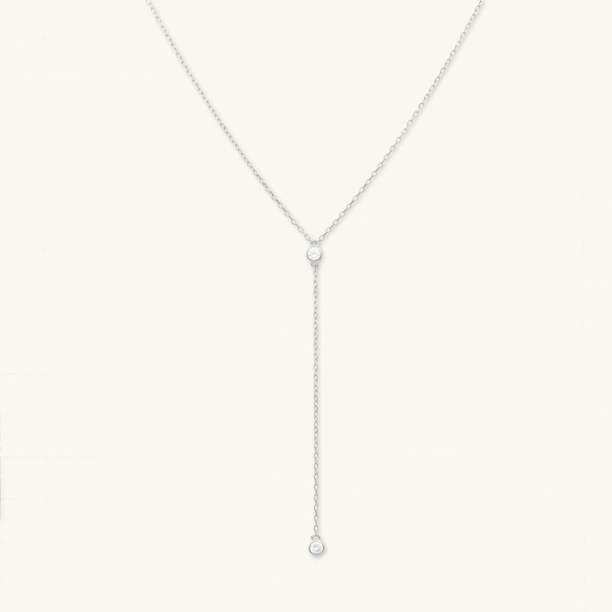 Double Bezel Drop Chain Y Necklace - Camile & Stone