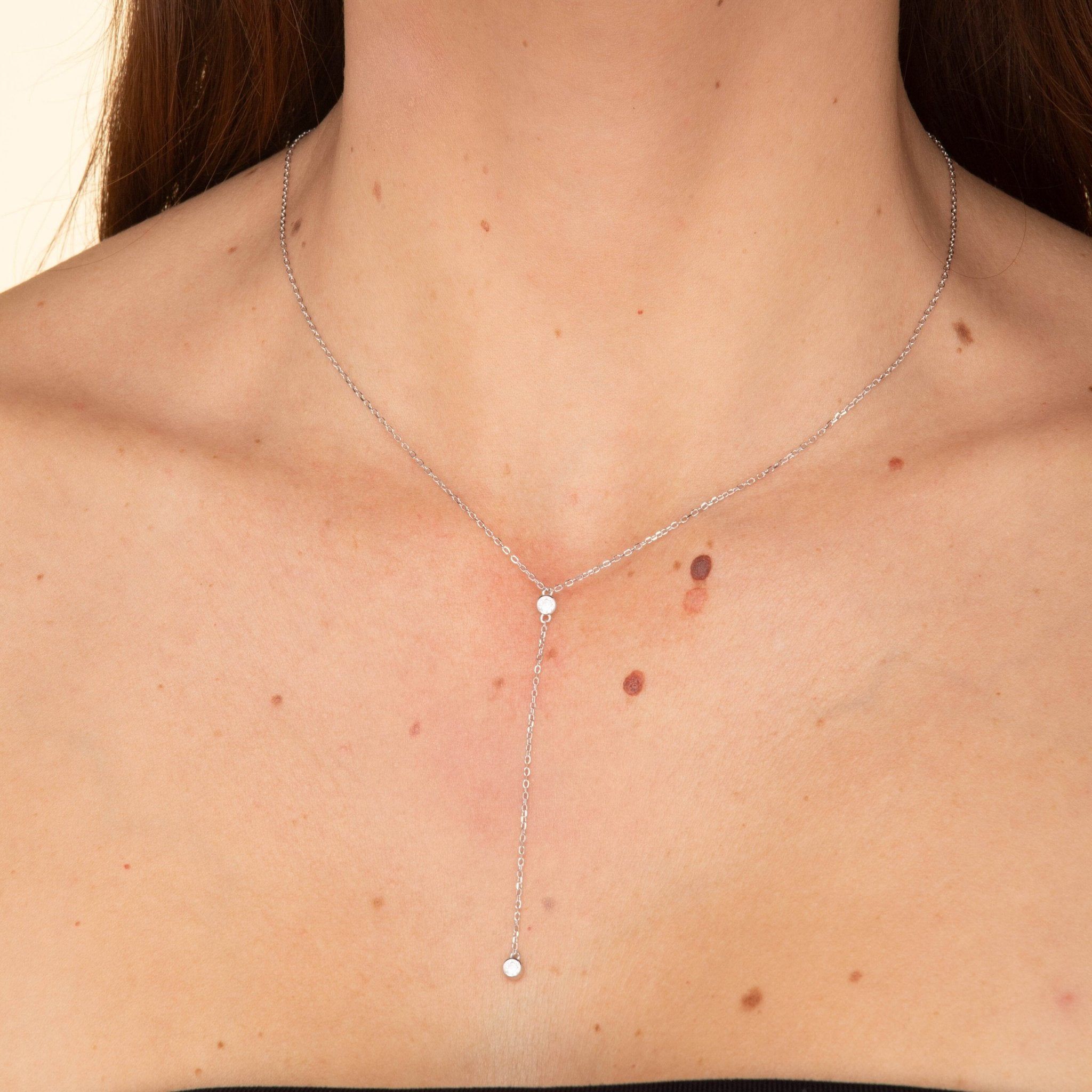 Double Bezel Drop Chain Y Necklace - Camile & Stone