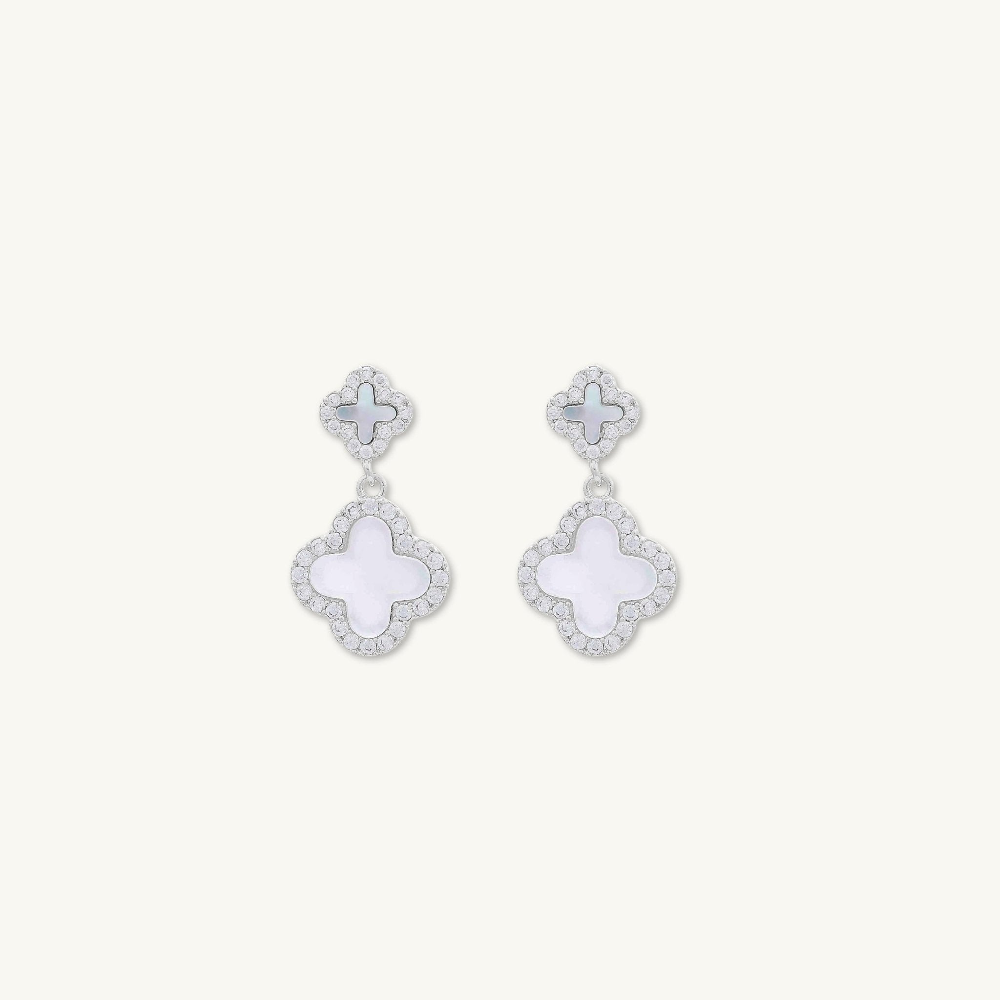 Double Clover MOP Stud Earrings - Camile & Stone