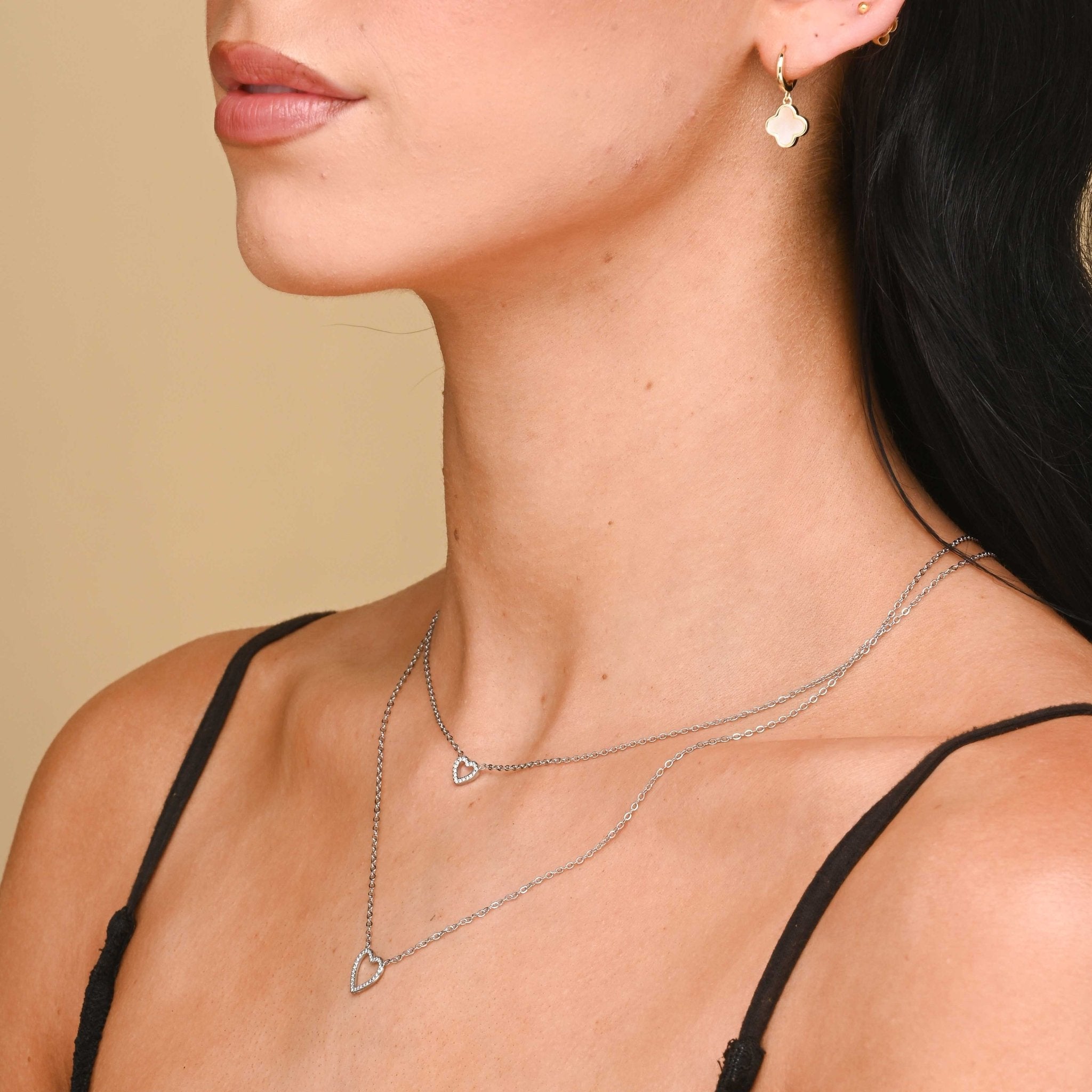 Double Love Heart Layered Necklace - Camile & Stone
