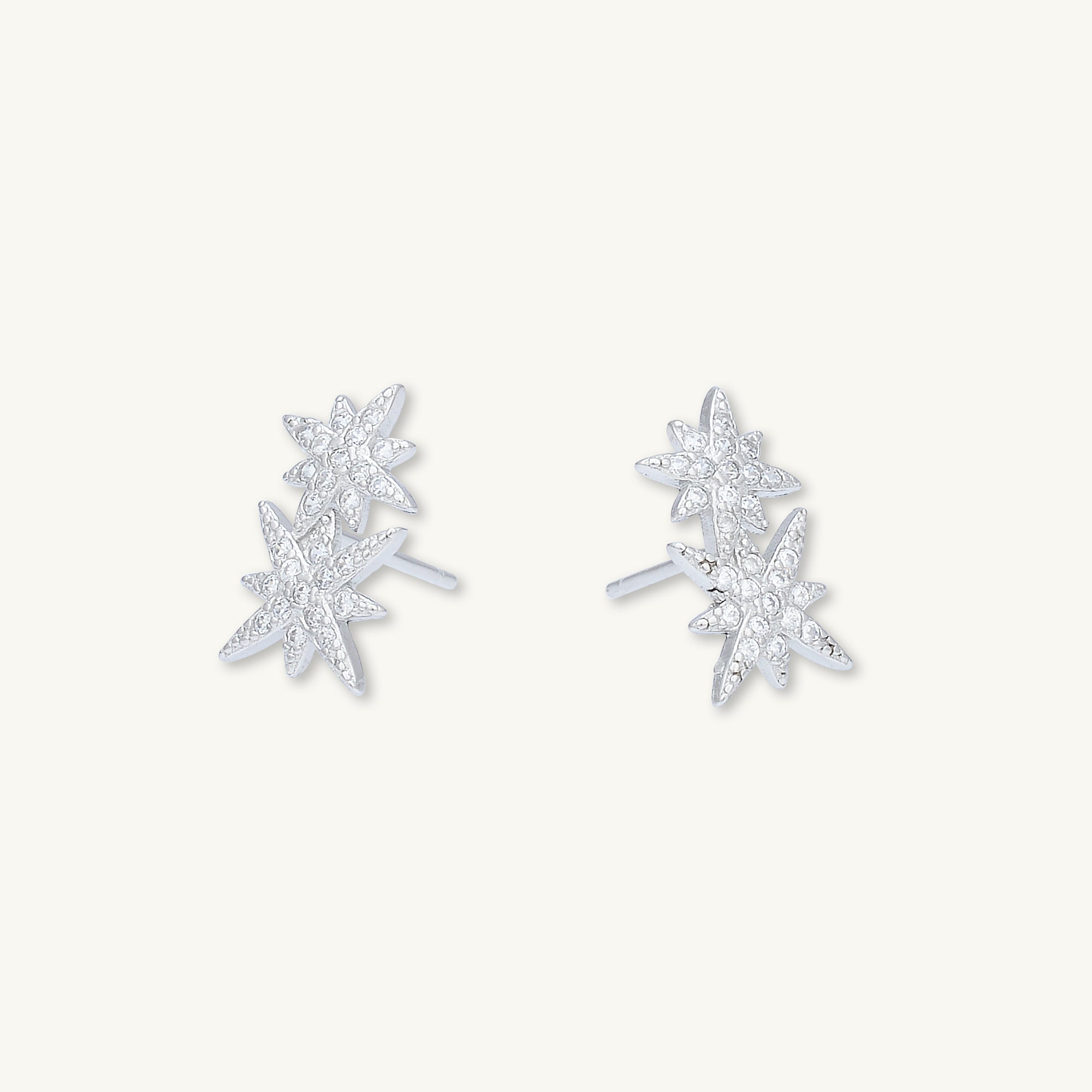 Double North Star Sapphire Stud Earrings - Camile & Stone