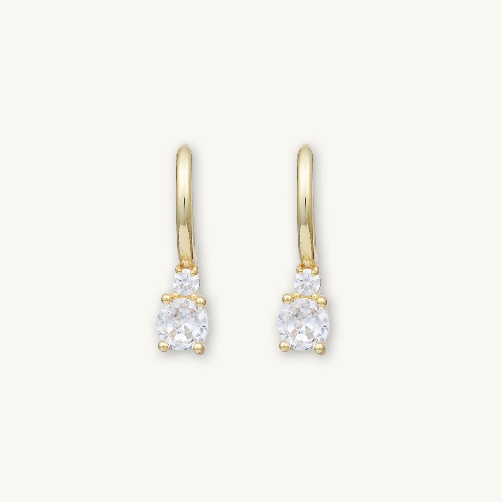 Double Solitaire Huggie Earrings - Camile & Stone