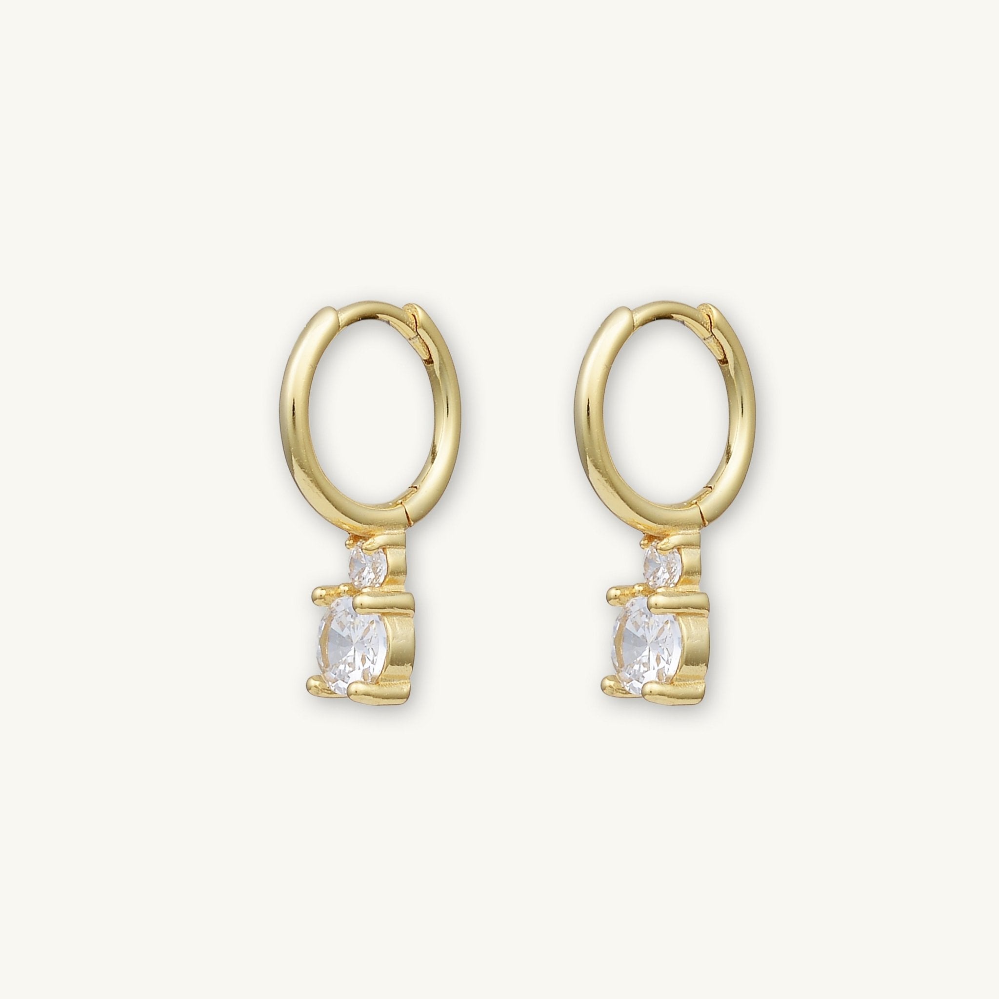 Double Solitaire Huggie Earrings - Camile & Stone