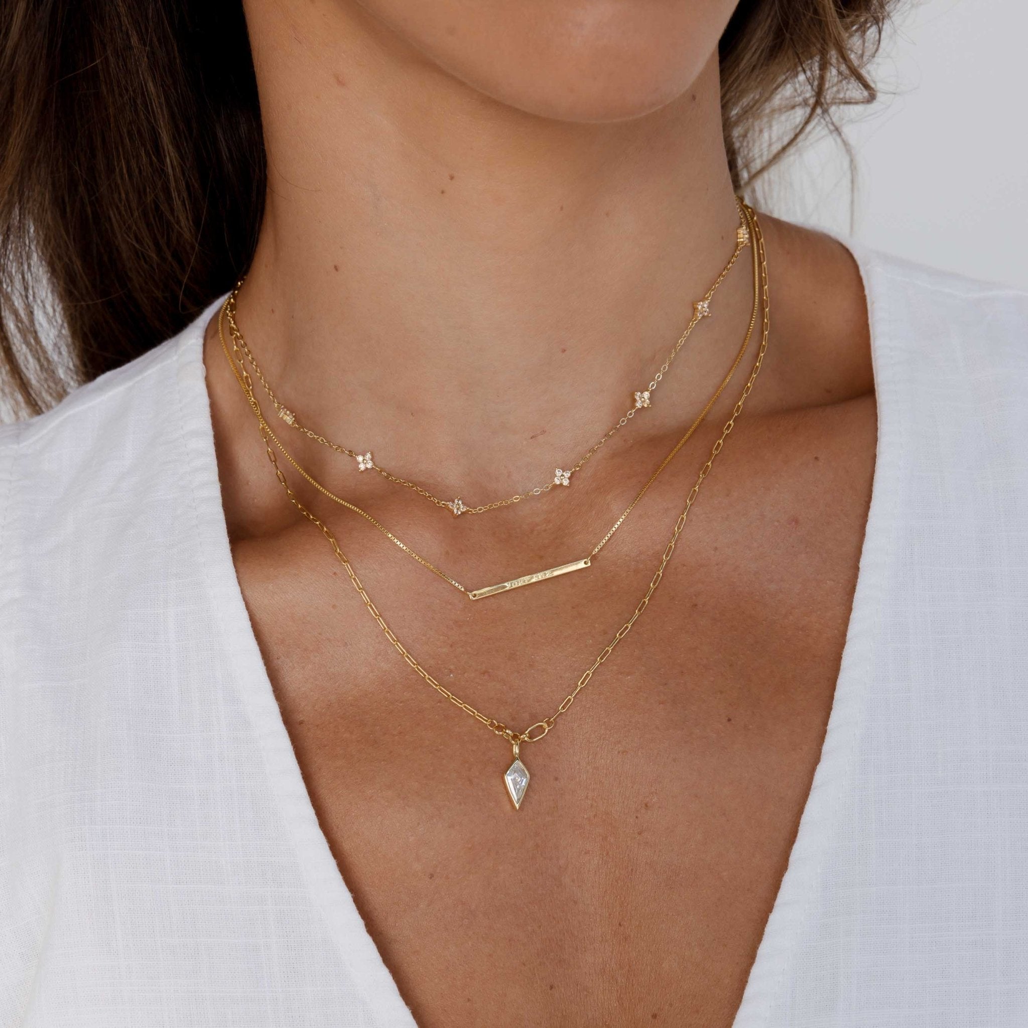 Drop Spike Link Necklace - Camile & Stone