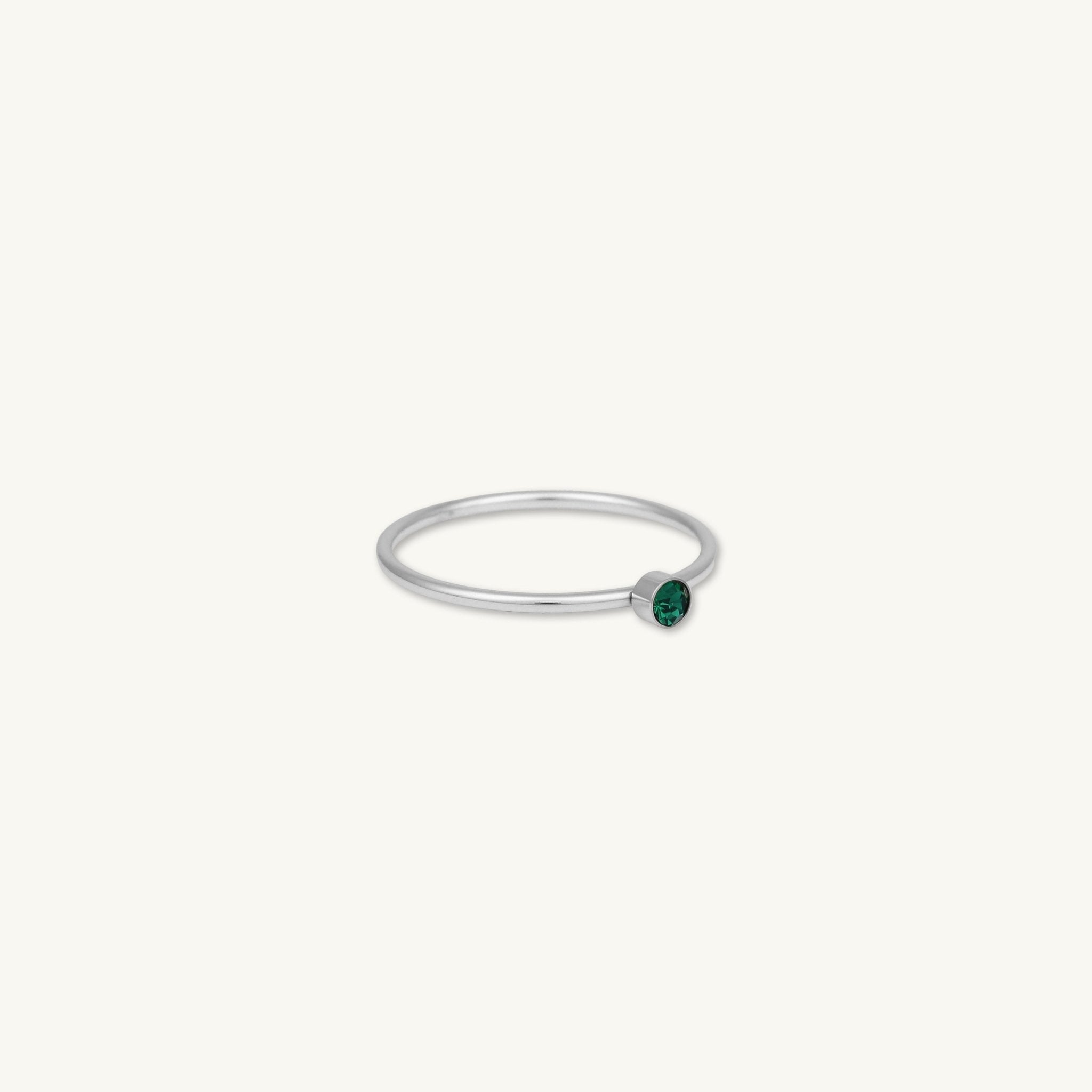 Emerald Solitaire Stacker Ring - Camile & Stone