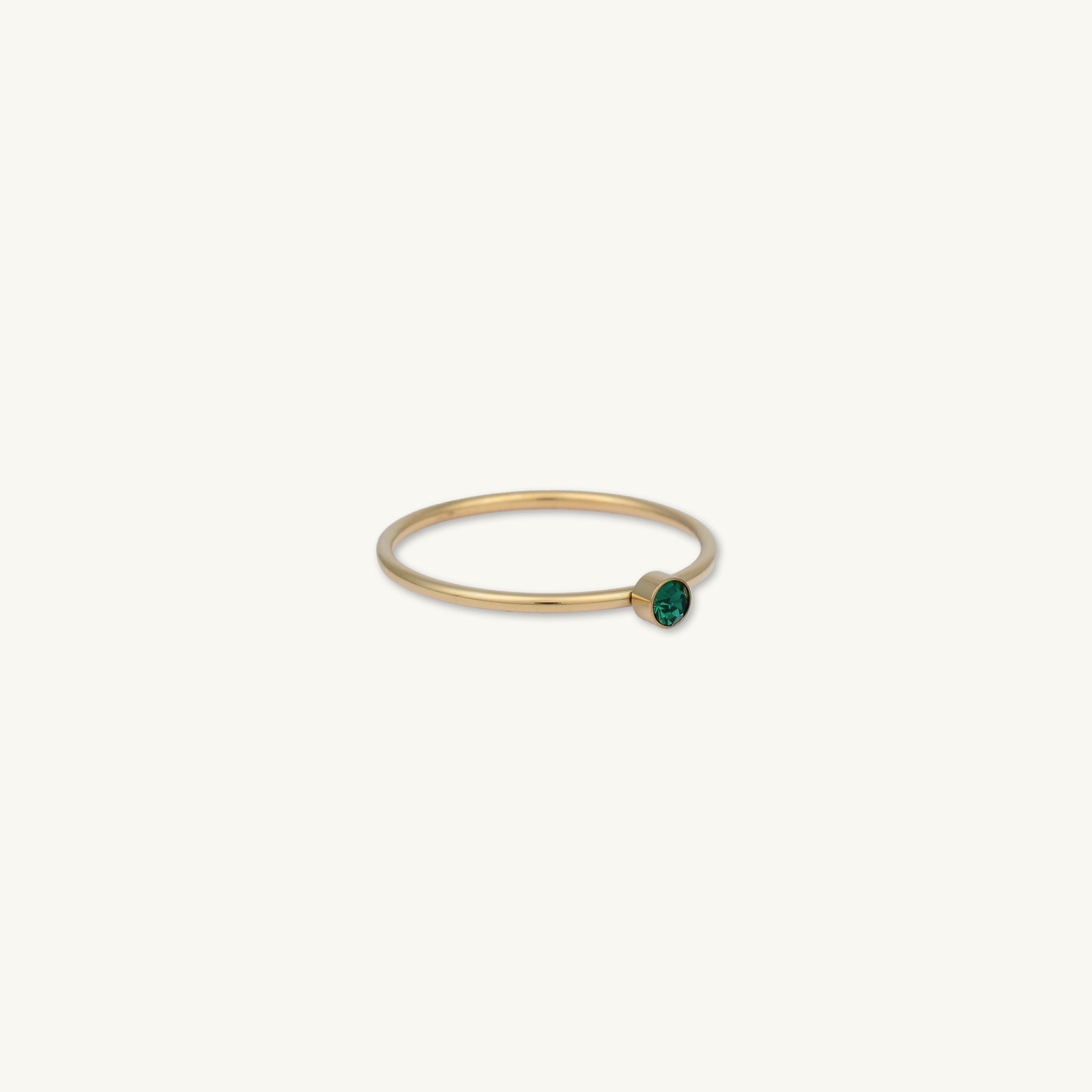 Emerald Solitaire Stacker Ring - Camile & Stone