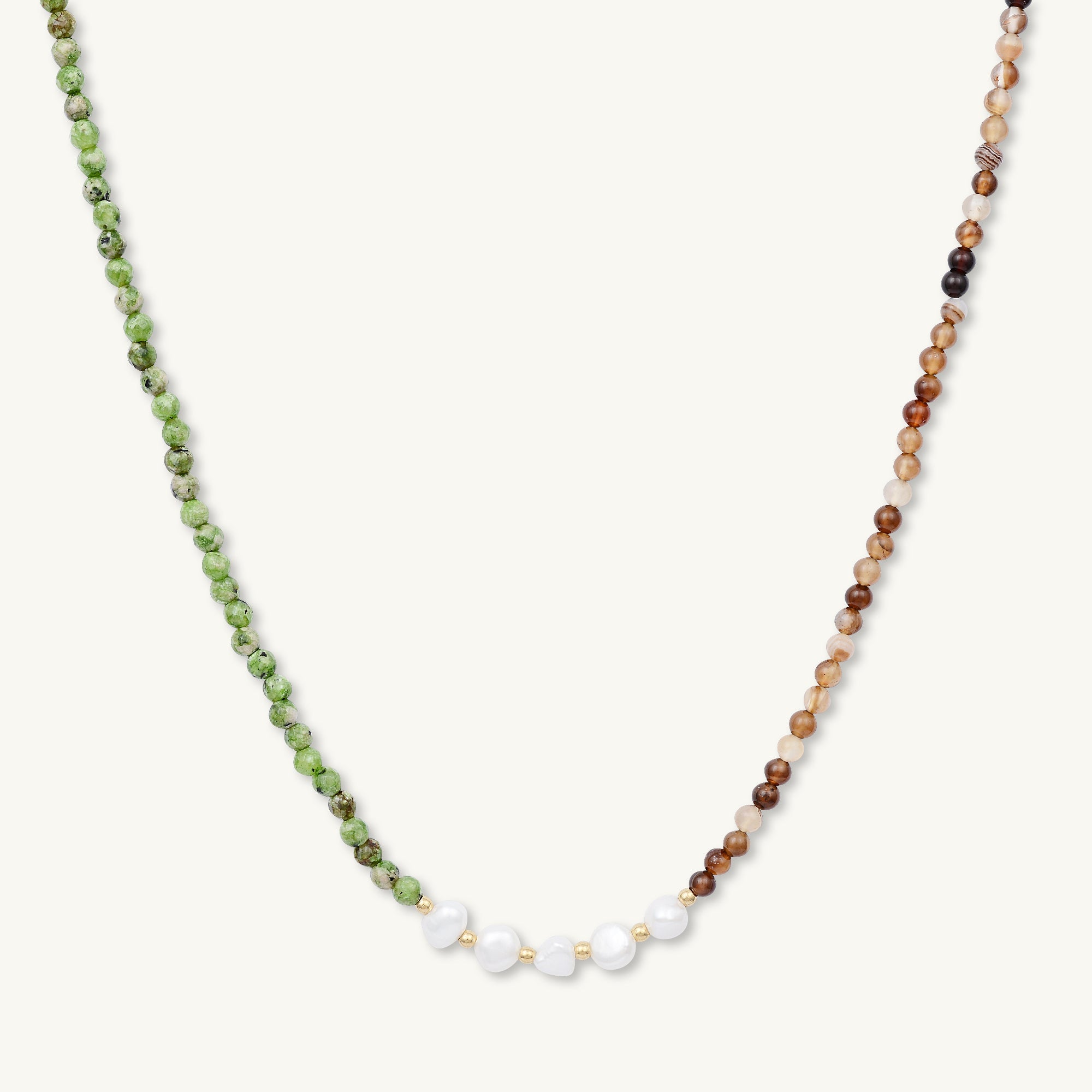 Emerald Stone Pearl Necklace - Camile & Stone