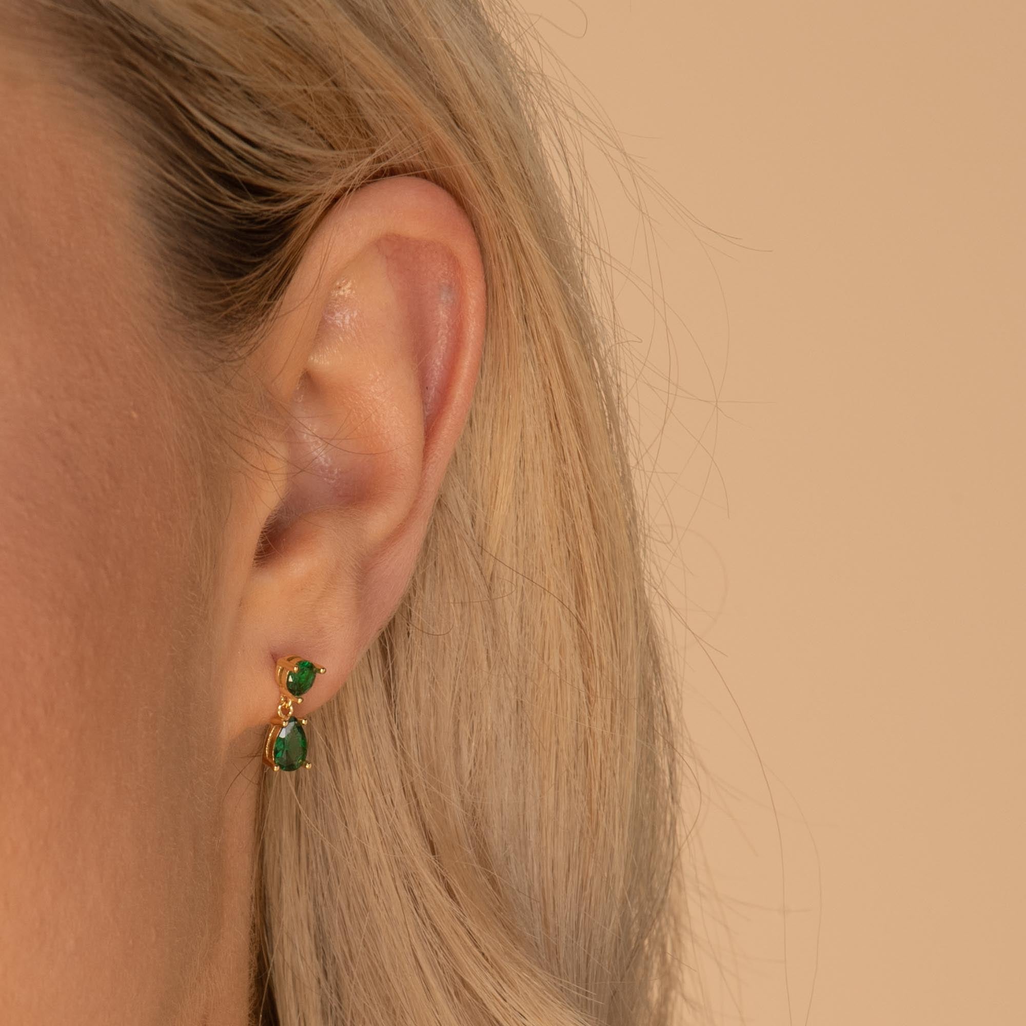 Emerald Teardrop Sapphire Earrings - Camile & Stone