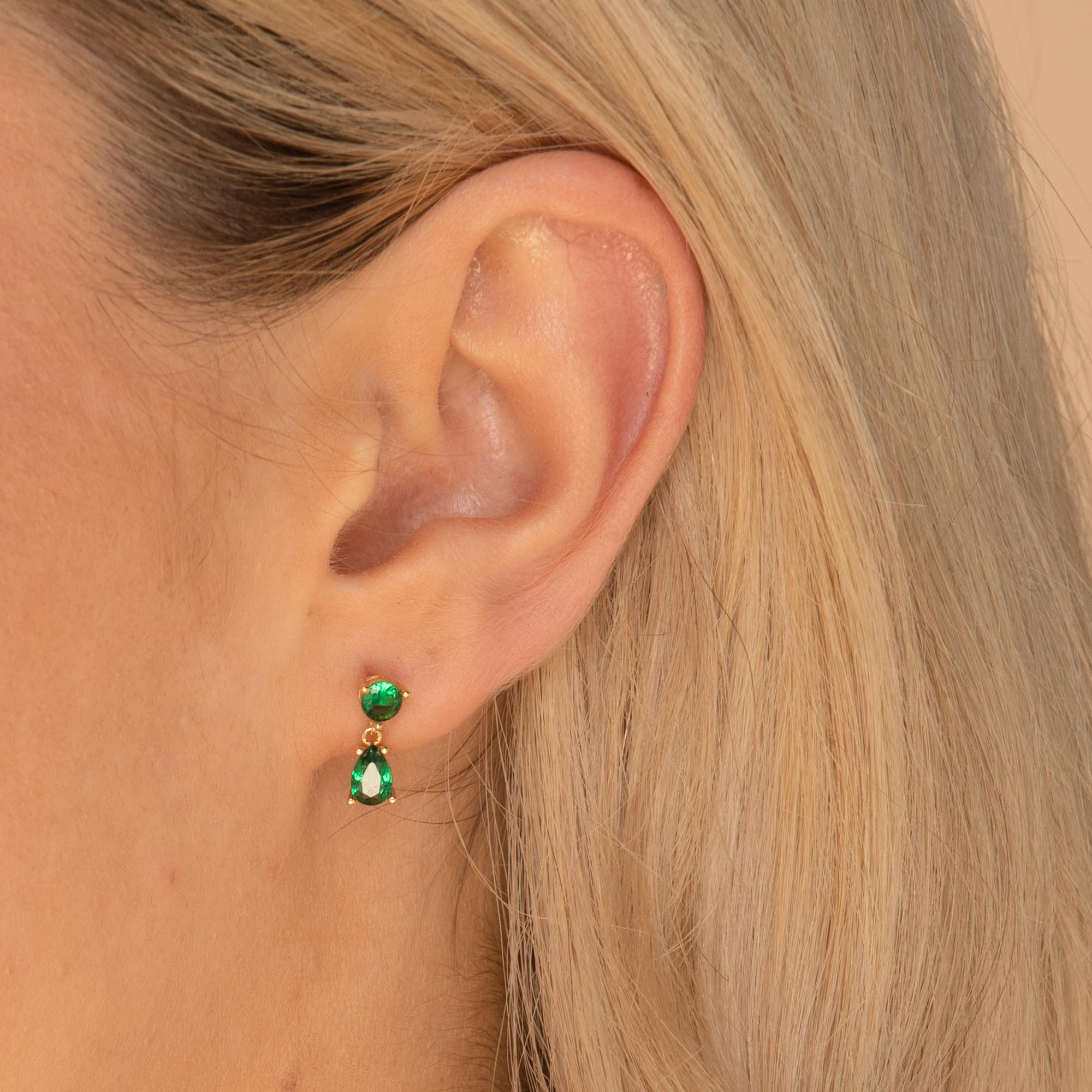 Emerald Teardrop Sapphire Earrings - Camile & Stone