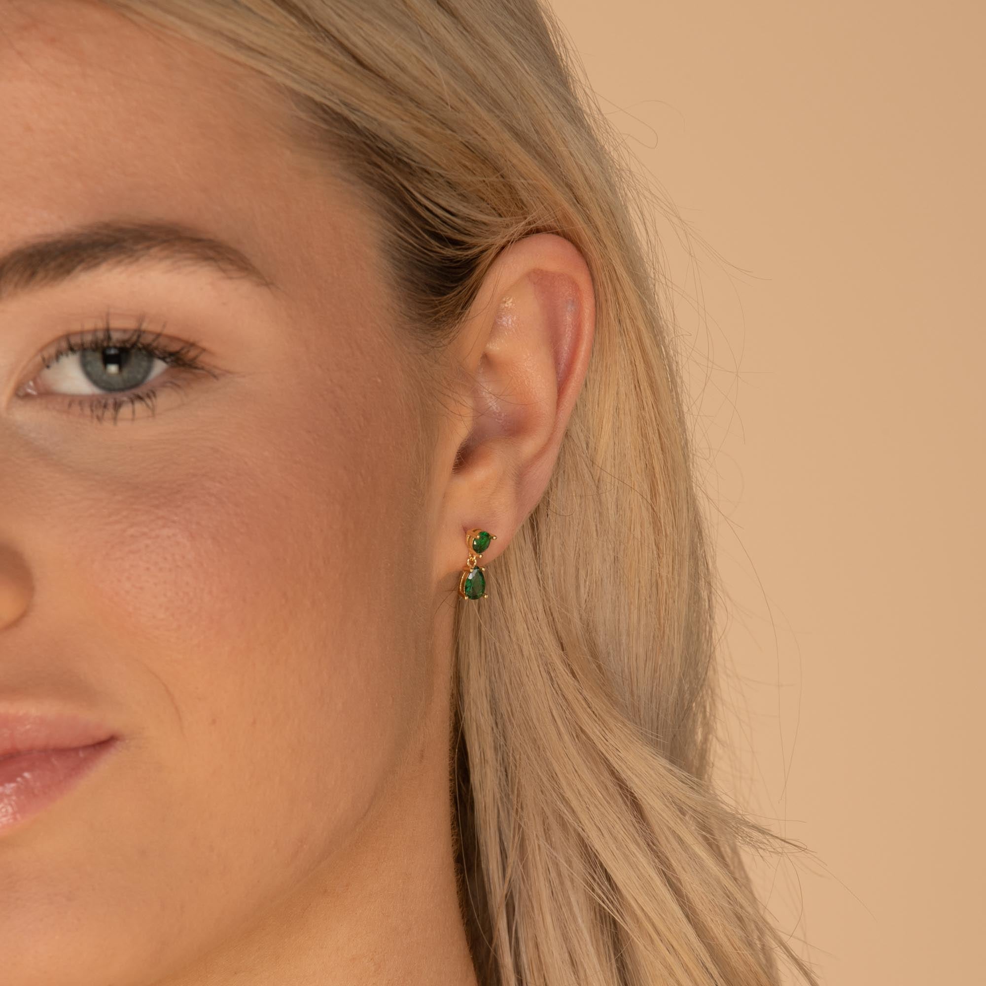Emerald Teardrop Sapphire Earrings - Camile & Stone