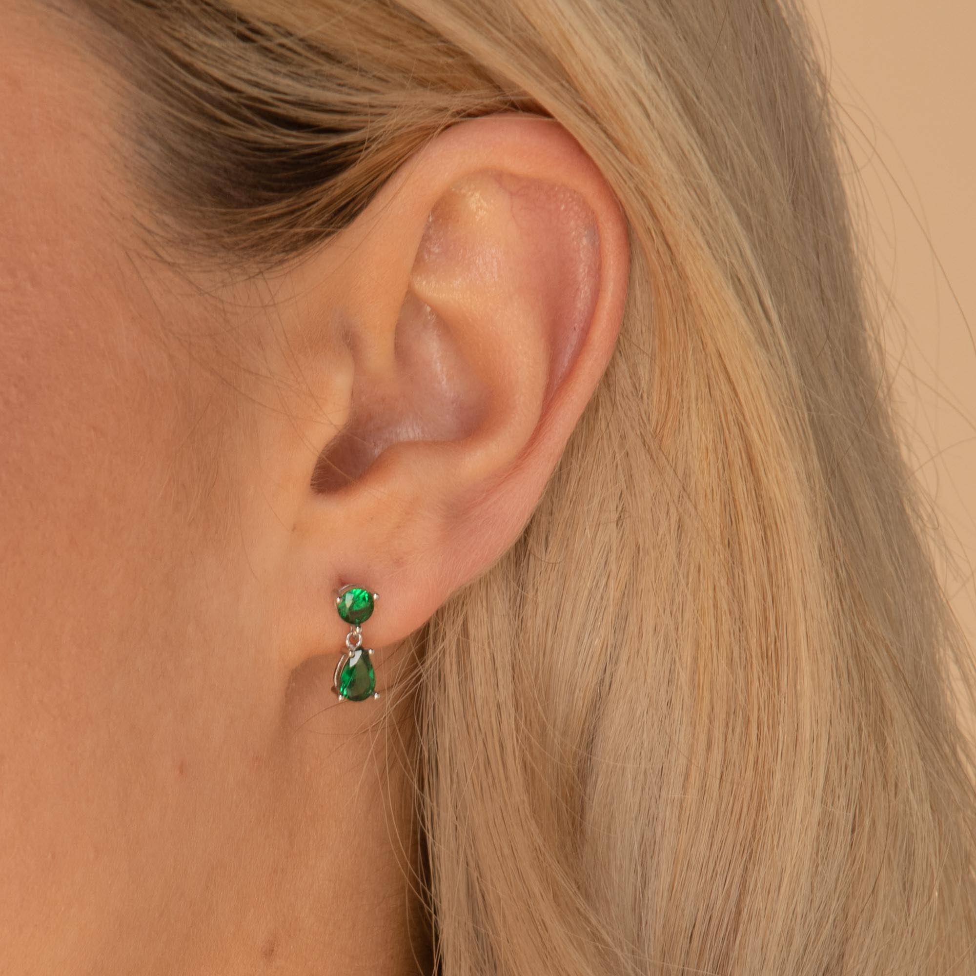 Emerald Teardrop Sapphire Earrings - Camile & Stone