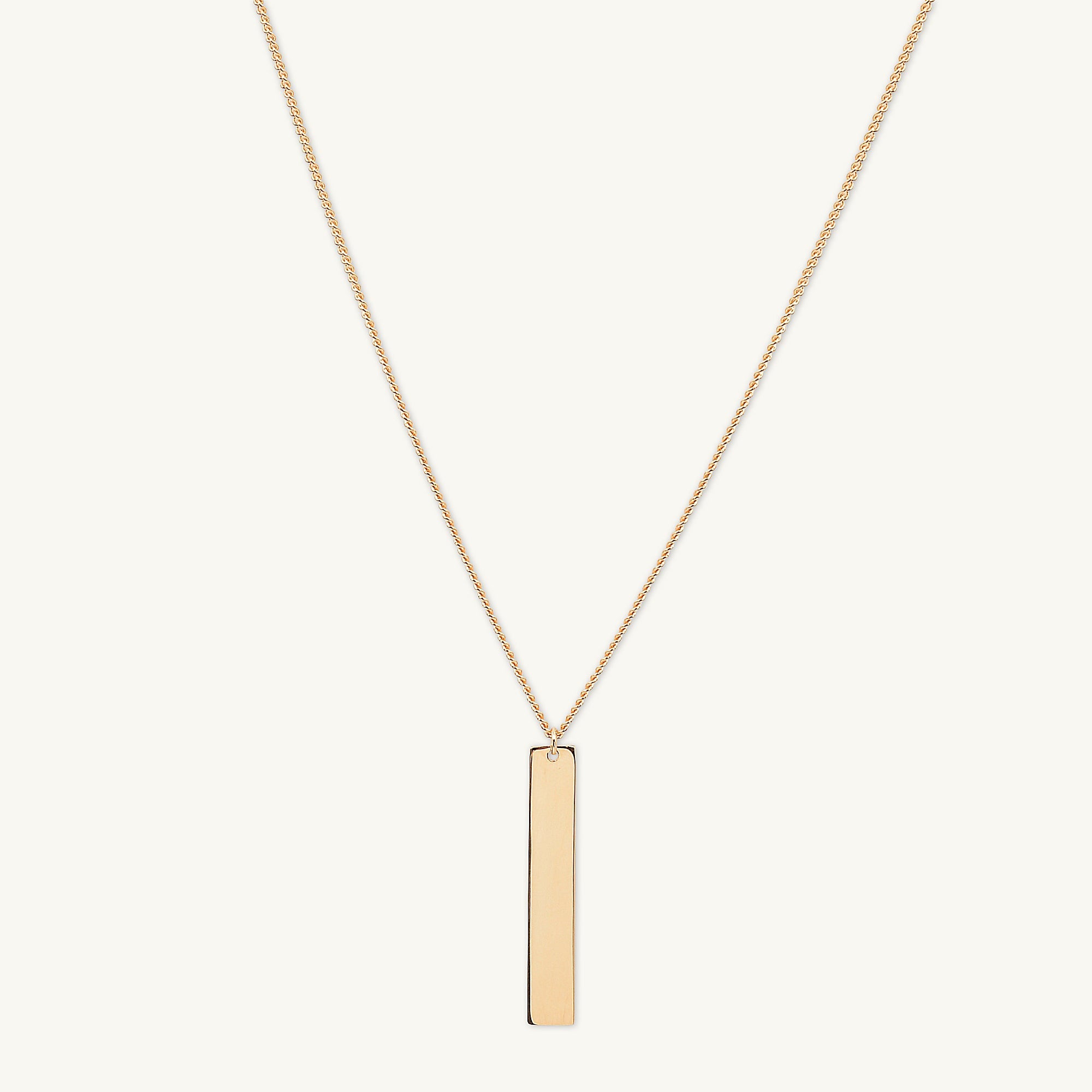 Engraved Personalised Vertical Bar Necklace - Camile & Stone