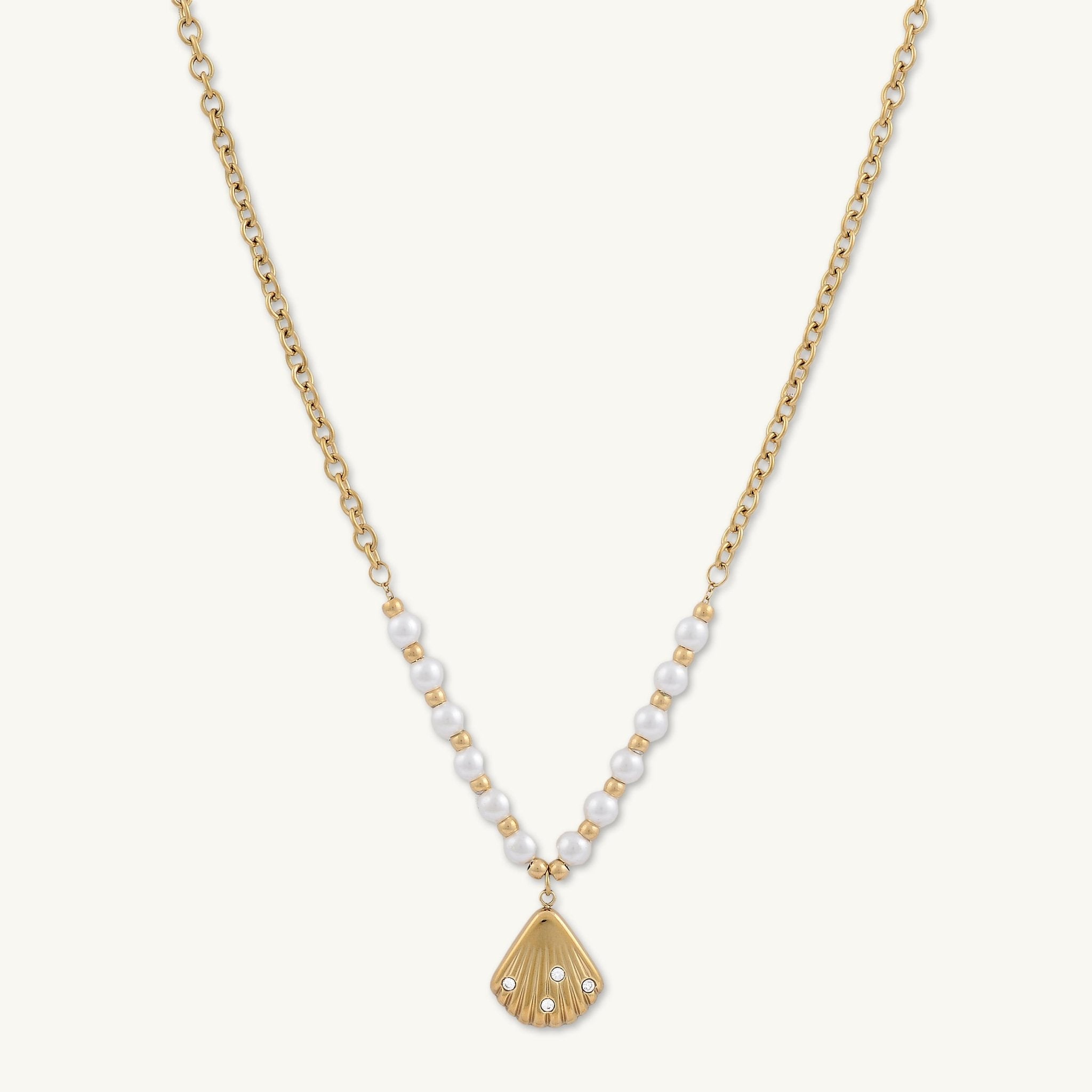 Etherial Shell Pearl Chain Necklace - Camile & Stone