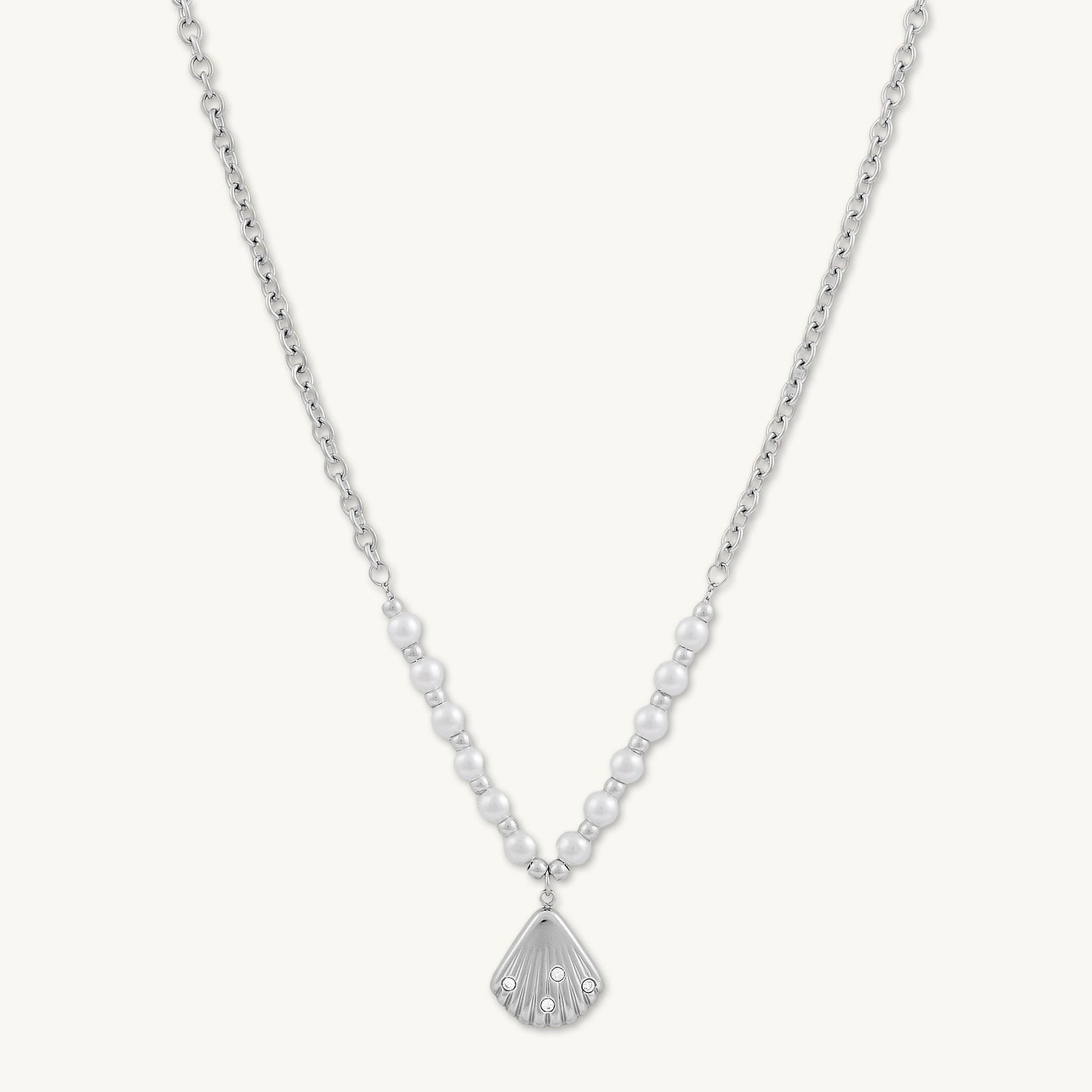 Etherial Shell Pearl Chain Necklace - Camile & Stone