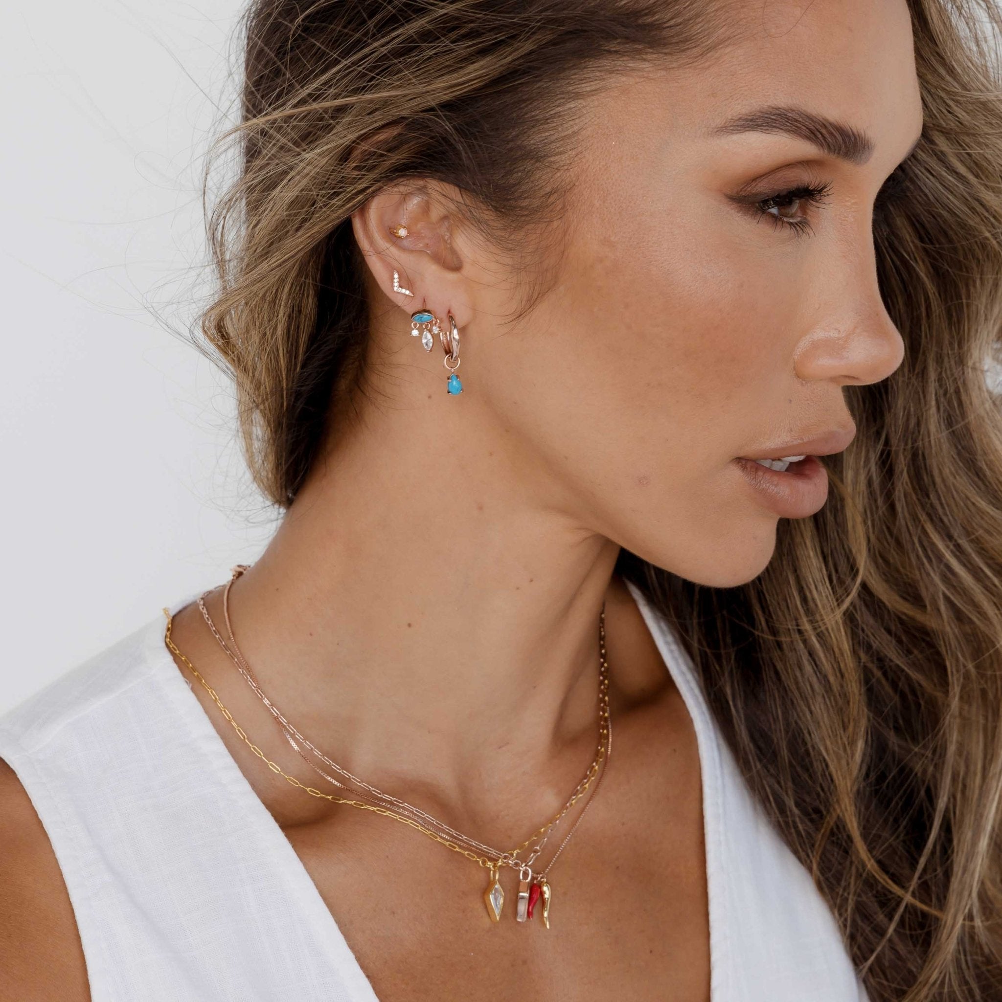 Evil Eye Turquoise Stud Earrings - Camile & Stone