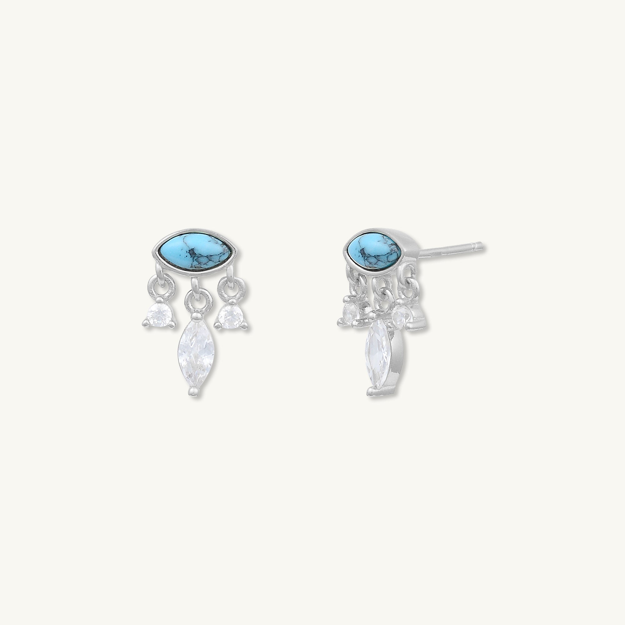 Evil Eye Turquoise Stud Earrings - Camile & Stone