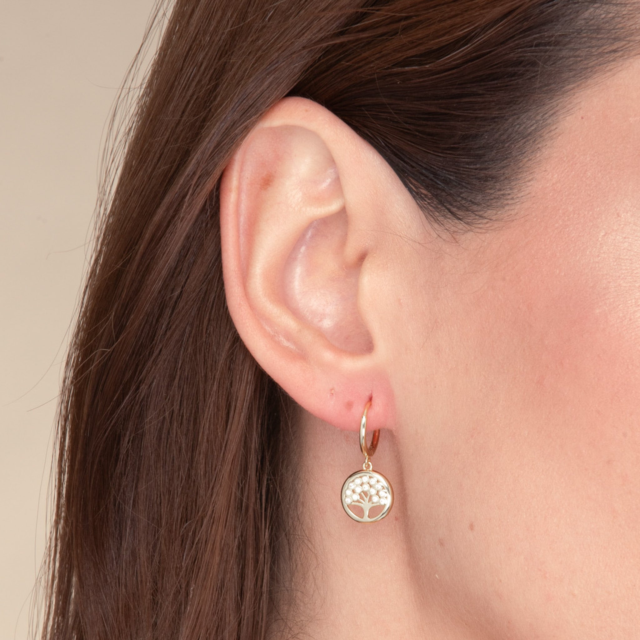 Family Tree Zirconia Huggie Earrings - Camile & Stone