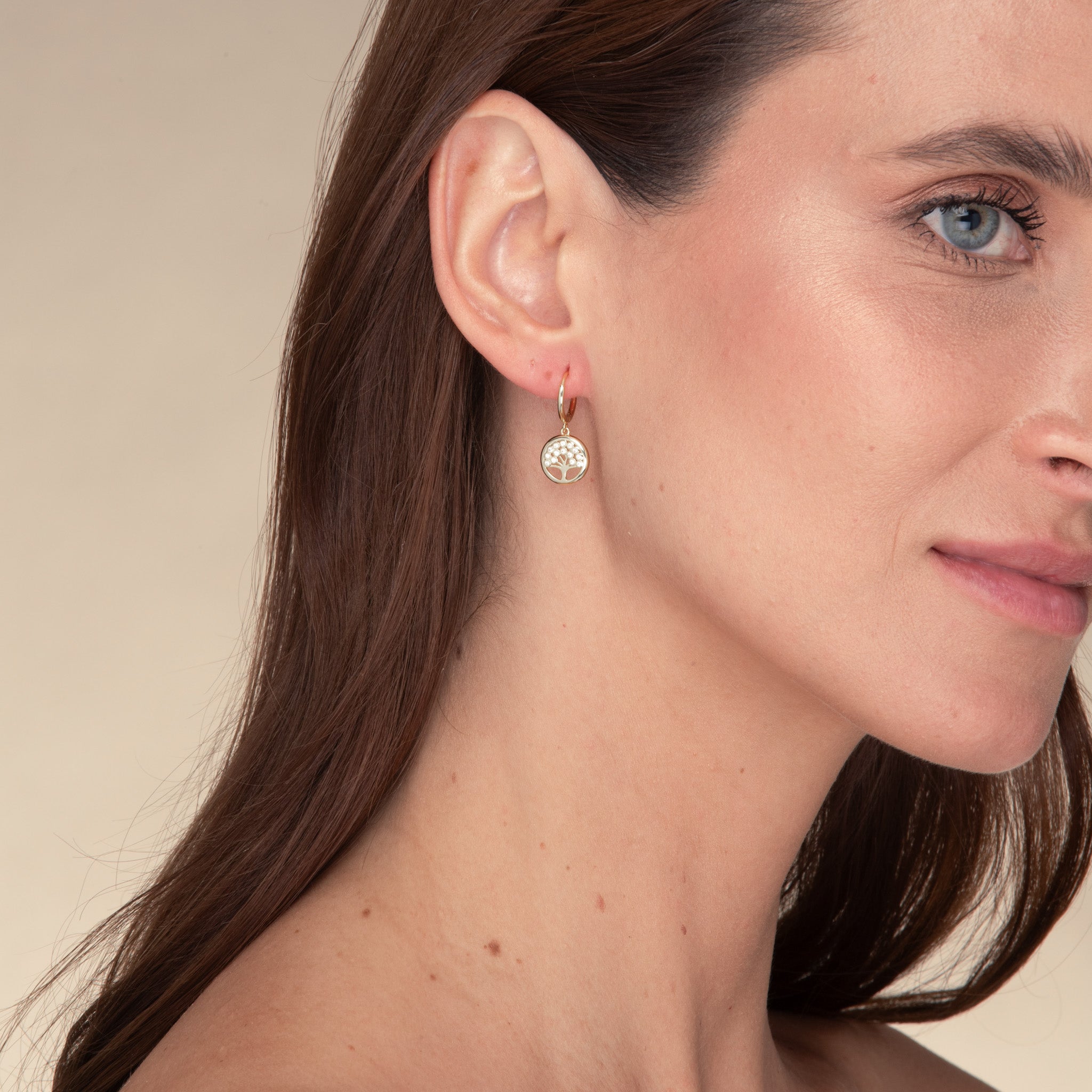 Family Tree Zirconia Huggie Earrings - Camile & Stone