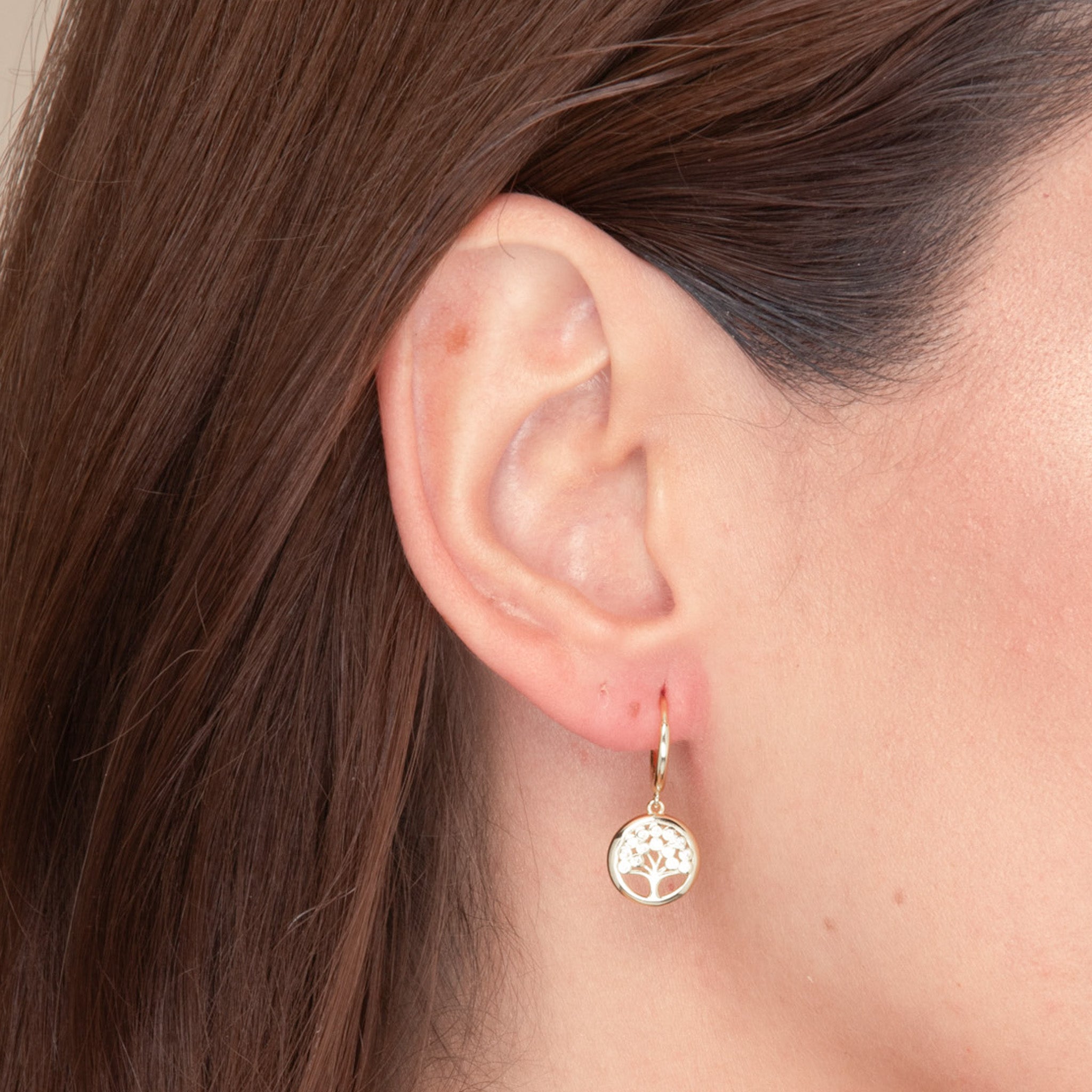 Family Tree Zirconia Huggie Earrings - Camile & Stone