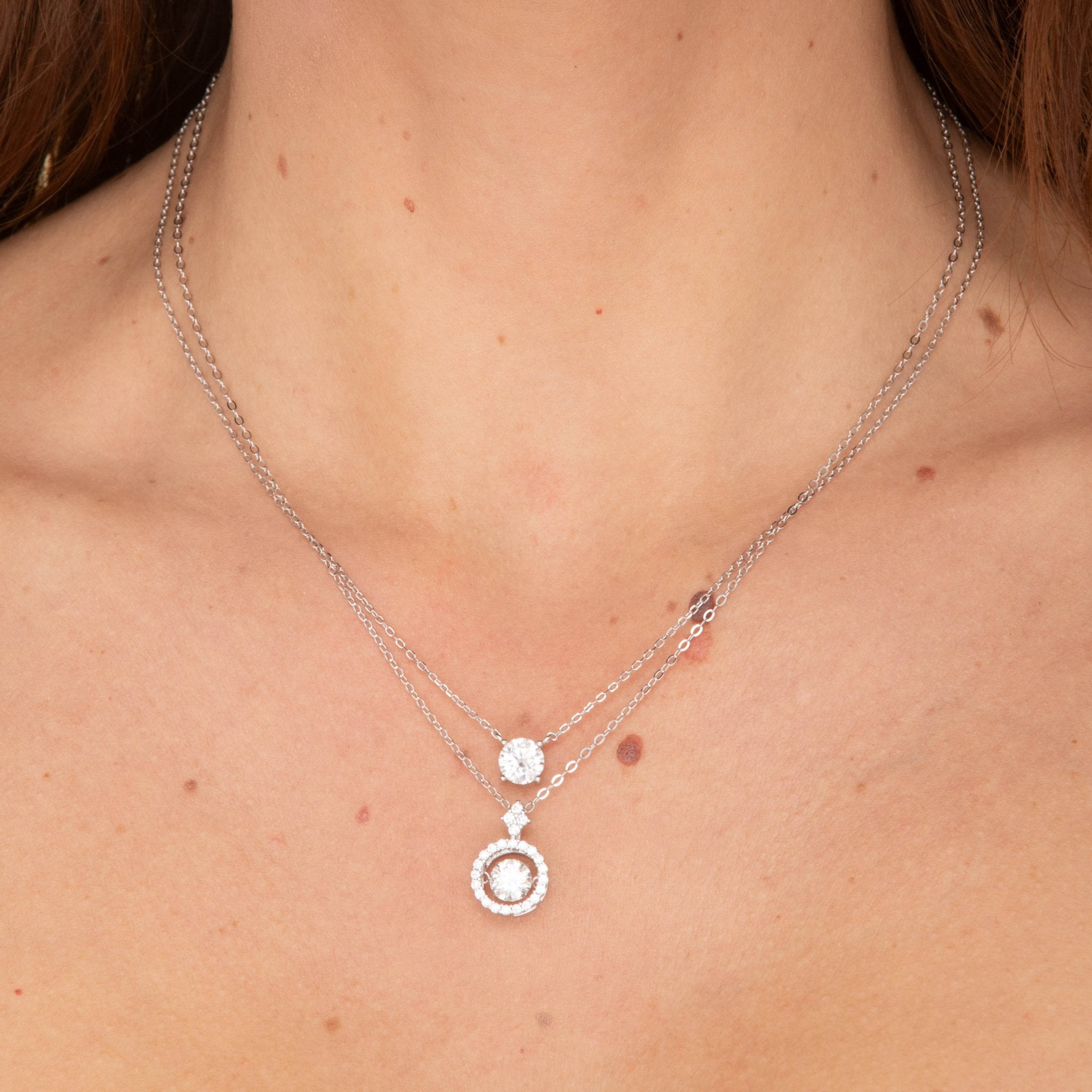 Floating Solitaire Moissanite Necklace 0.8 Carat - Camile & Stone