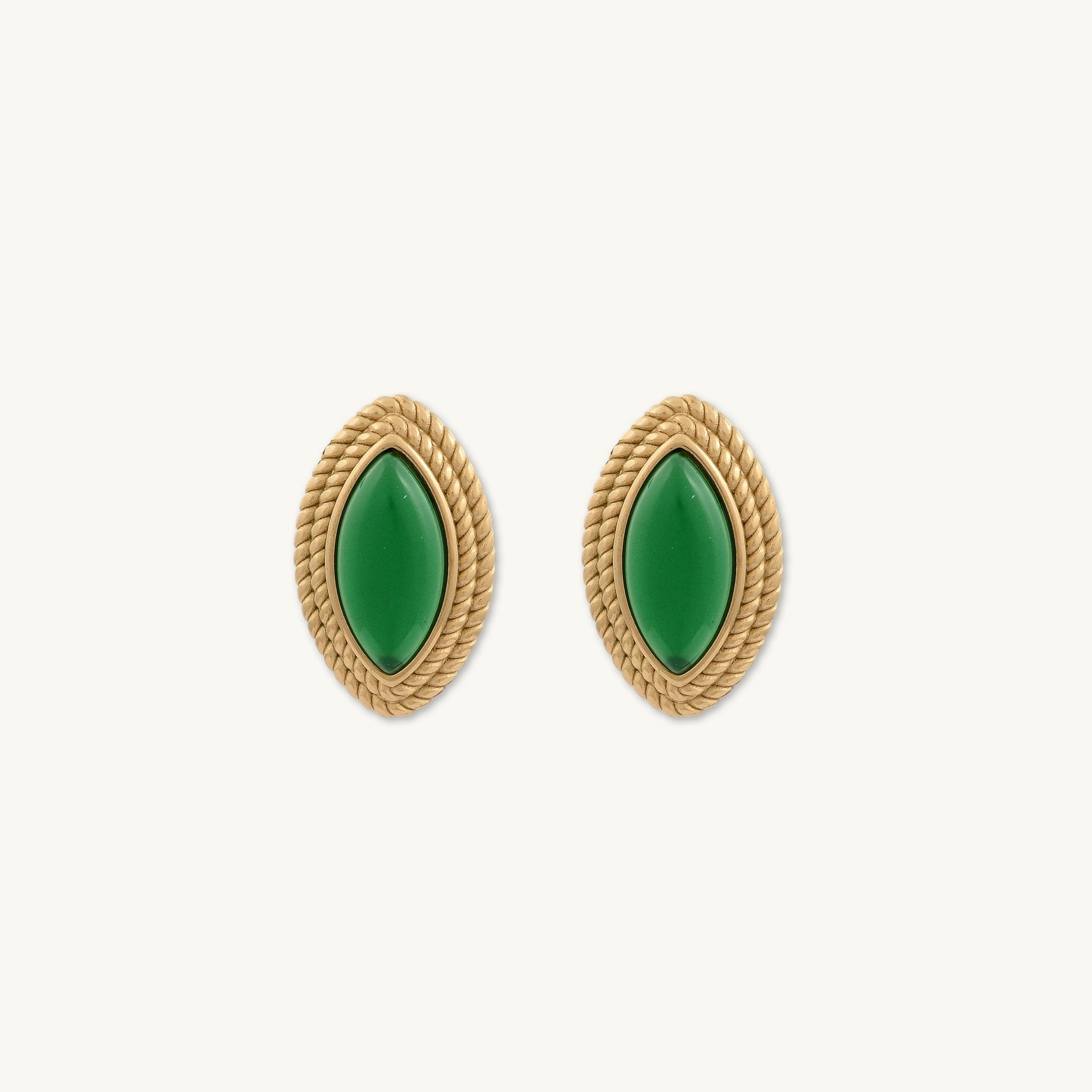 Freya Vintage Emerald Earrings - Camile & Stone