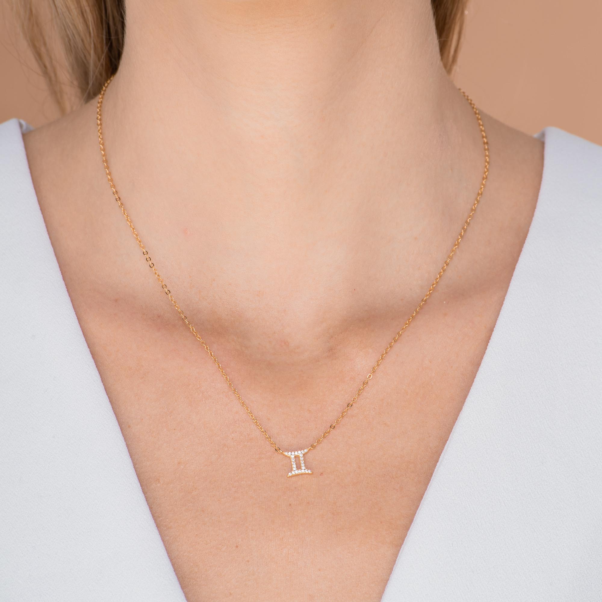 Gemini Sapphire Charm Zodiac Star Sign Necklace - Camile & Stone