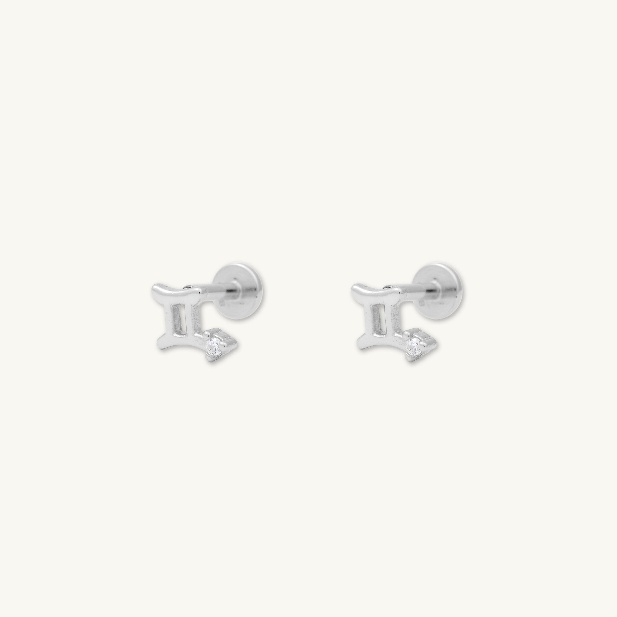 Gemini Zodiac Star Sign Flat Back Earrings - Camile & Stone
