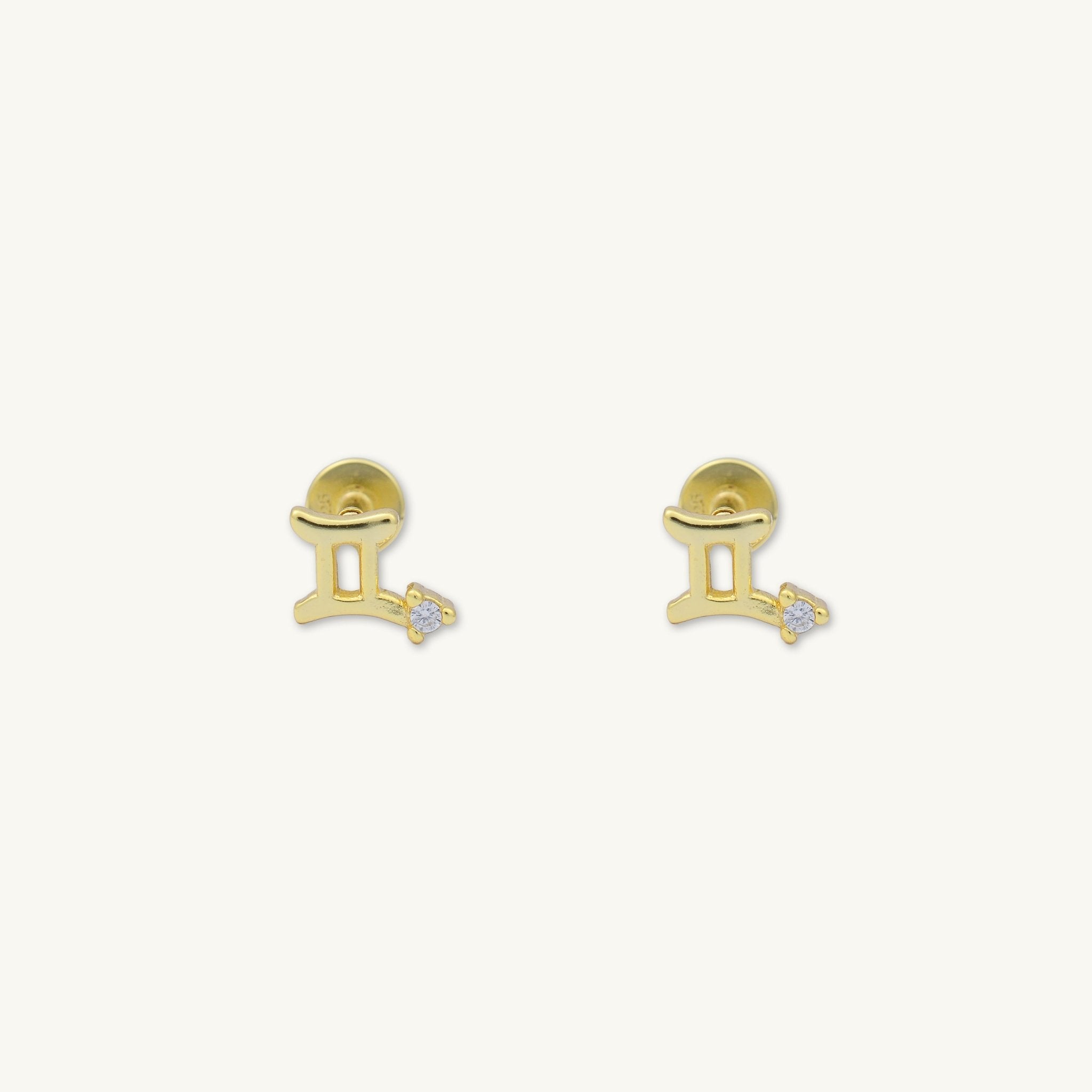Gemini Zodiac Star Sign Flat Back Earrings - Camile & Stone