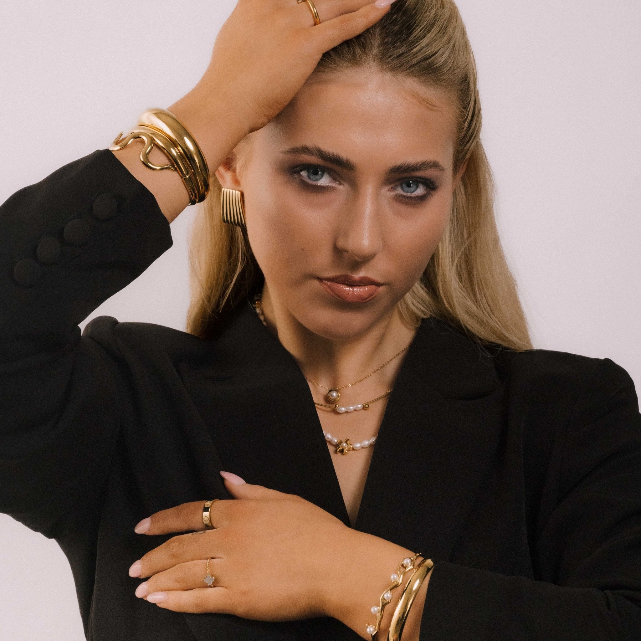 Goddess Pearl Open Cuff Bangle - Camile & Stone