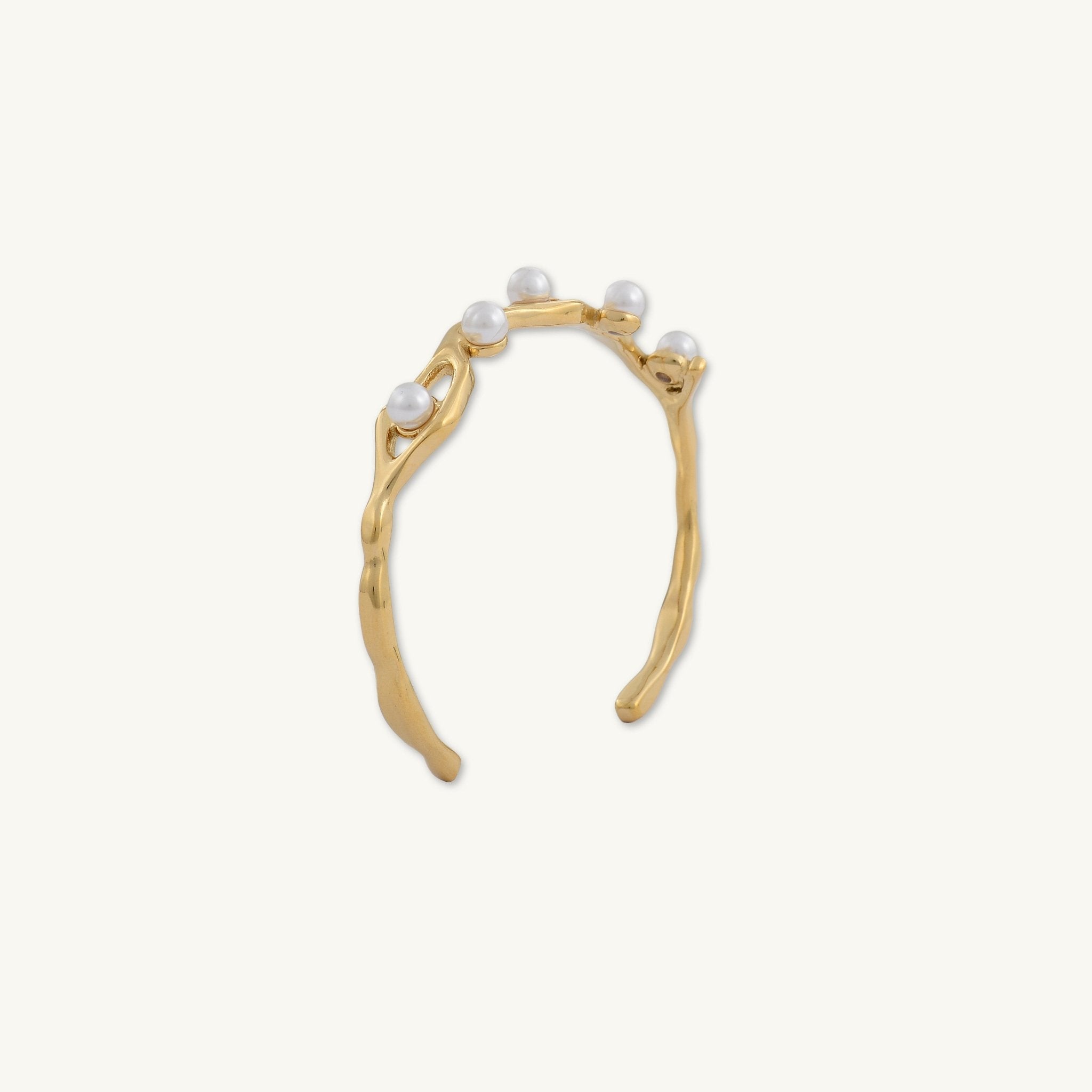 Goddess Pearl Open Cuff Bangle - Camile & Stone