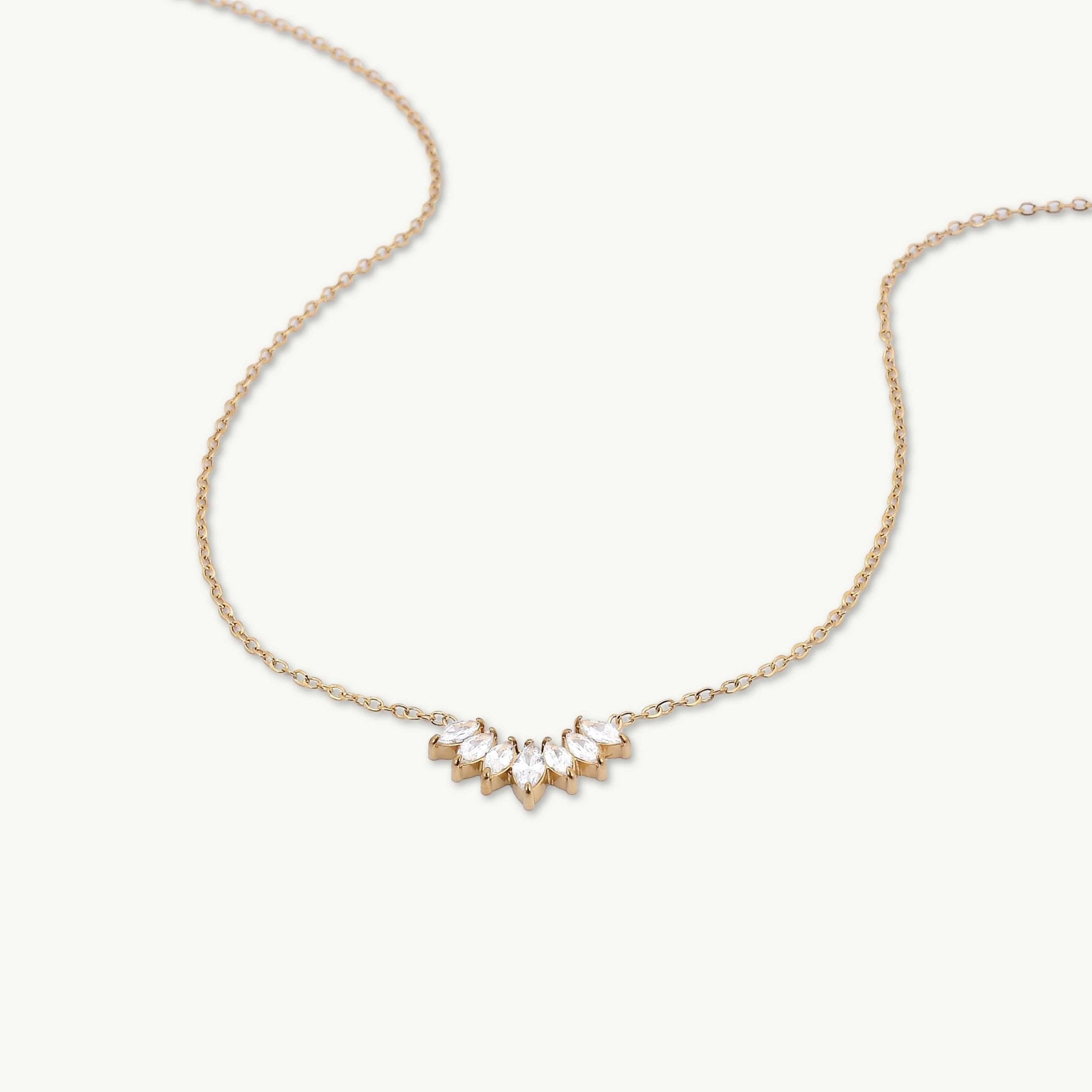 Growth Lotus Marquise Necklace - Camile & Stone