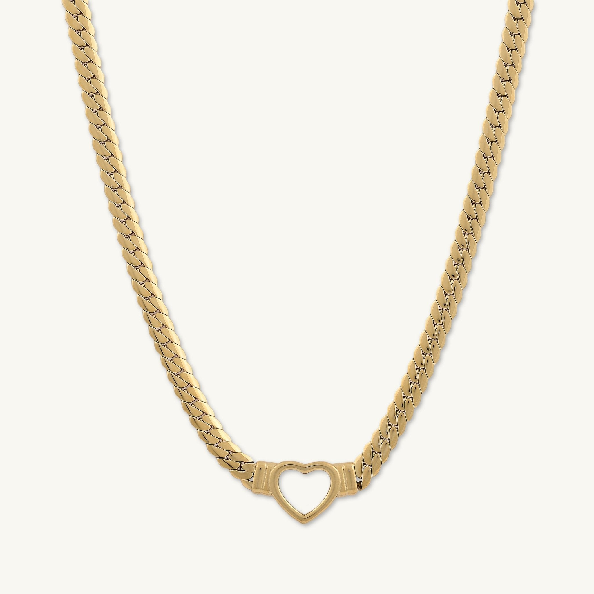 Hailey Heart Cuban Statement Necklace - Camile & Stone