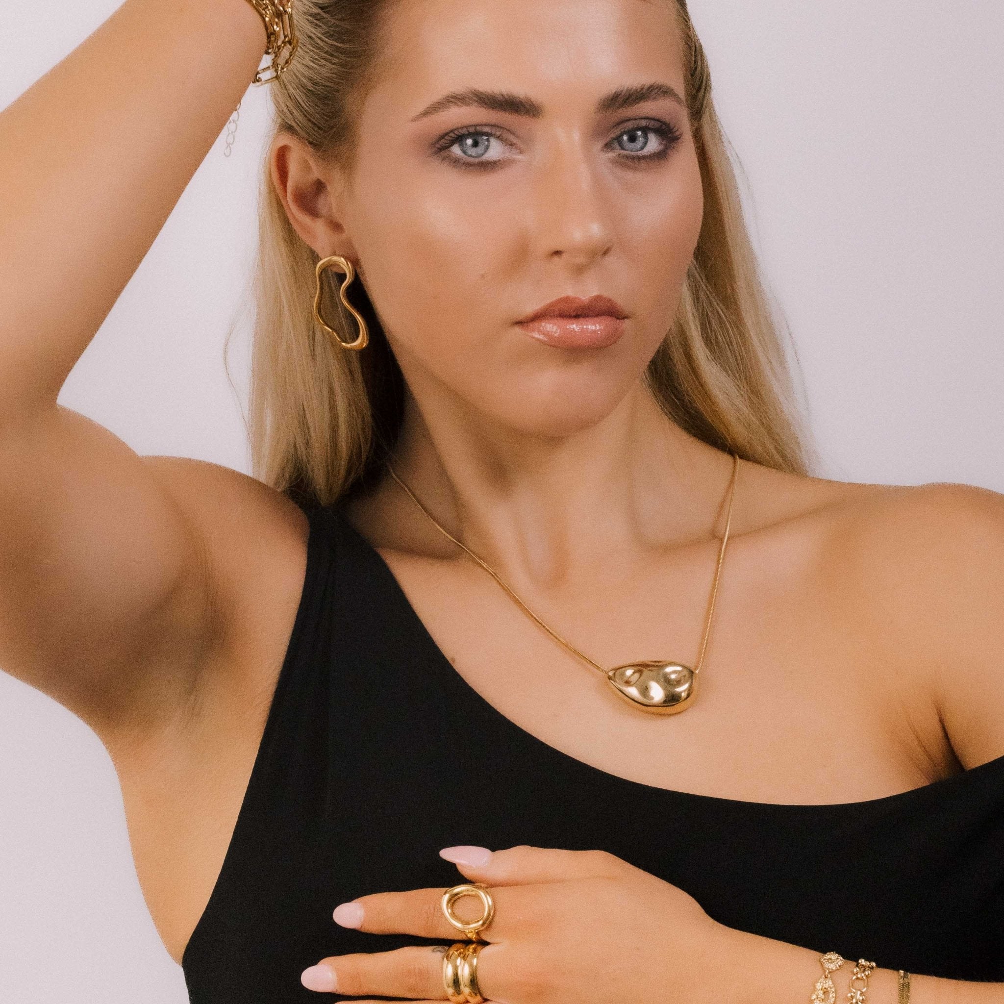 Hailey Molten Pebble Snake Necklace - Camile & Stone