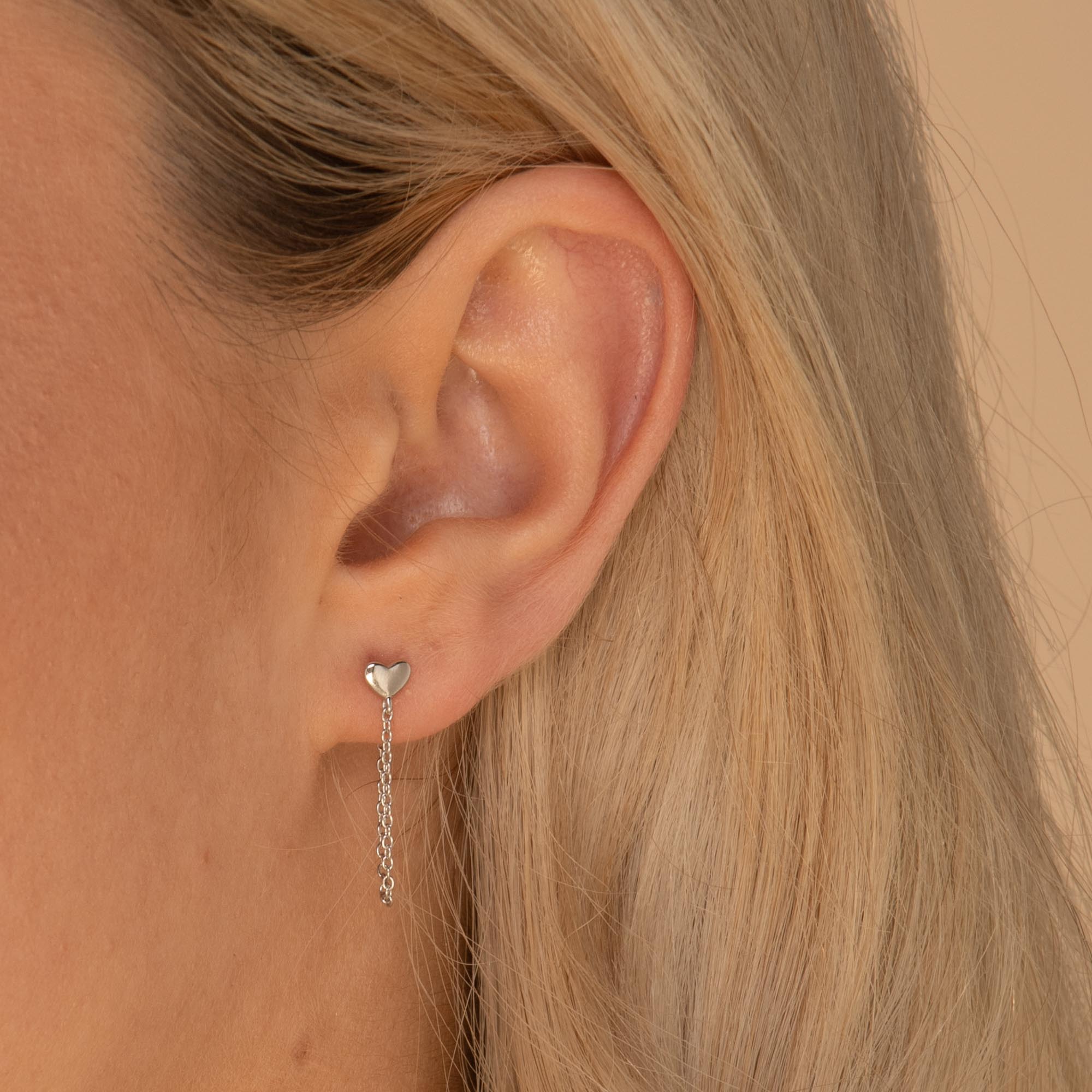 Heart Dangle Chain Earrings - Camile & Stone