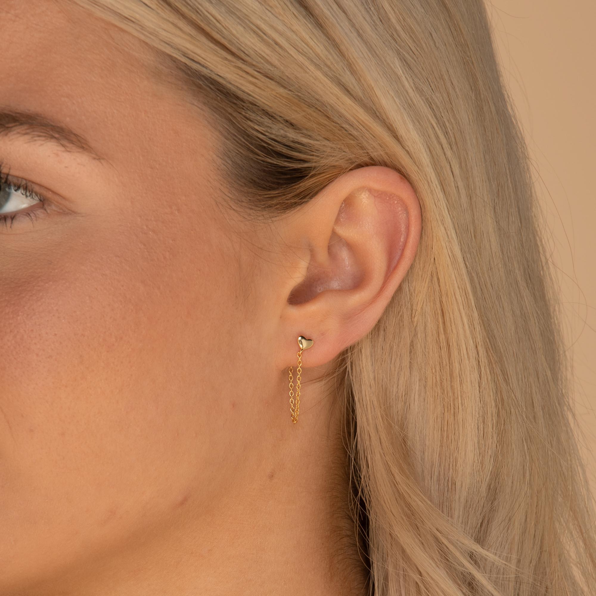 Heart Dangle Chain Earrings - Camile & Stone