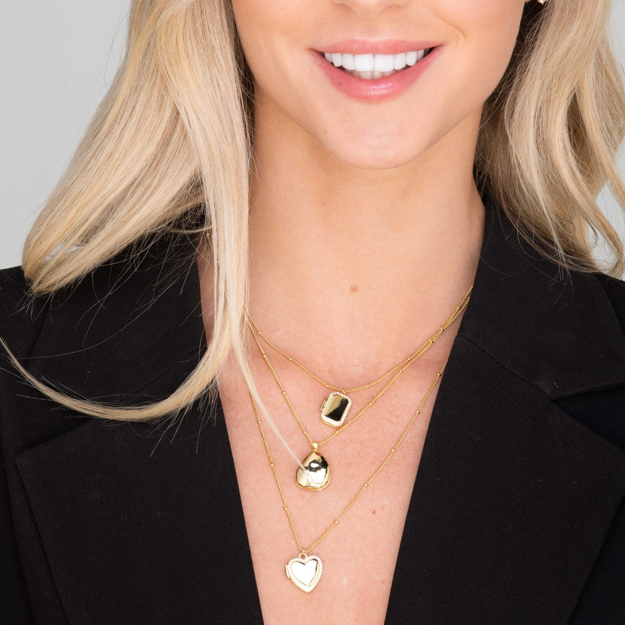 Heart Sapphire Photo Locket Necklace - Camile & Stone