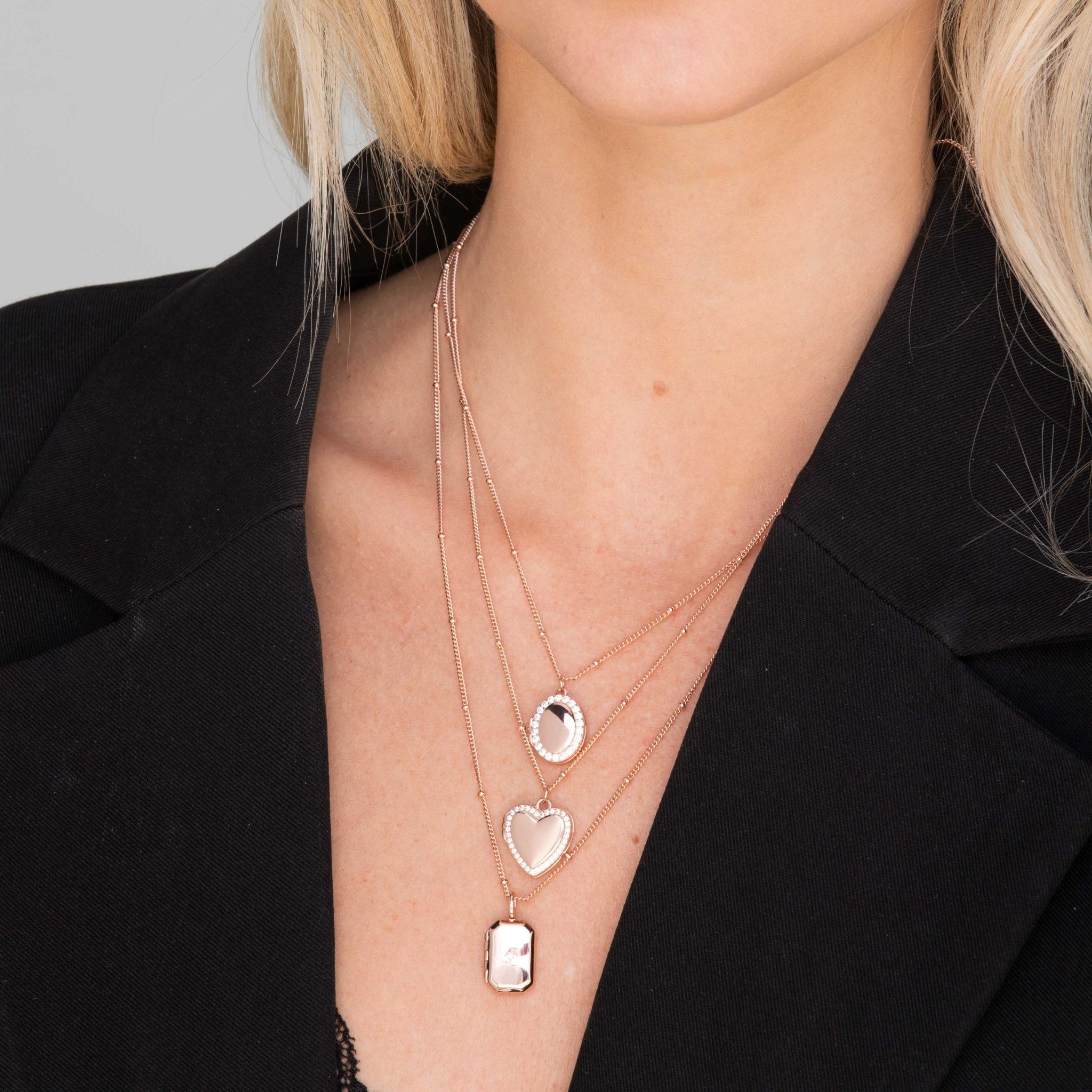 Heart Sapphire Photo Locket Necklace - Camile & Stone