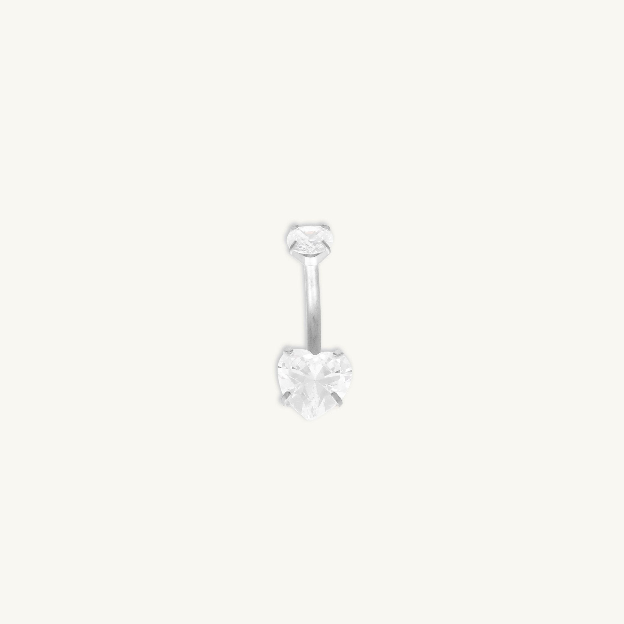 Heart Sapphire Titanium Belly Ring - Camile & Stone