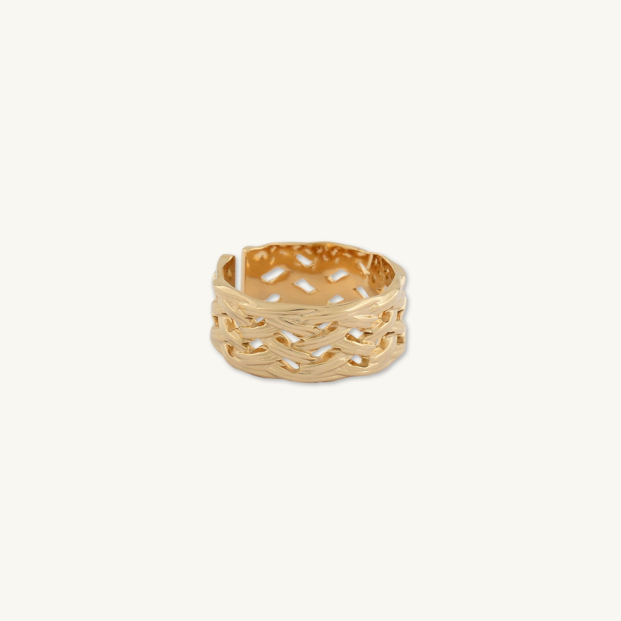 Isla Weave Statement Open Ring - Camile & Stone