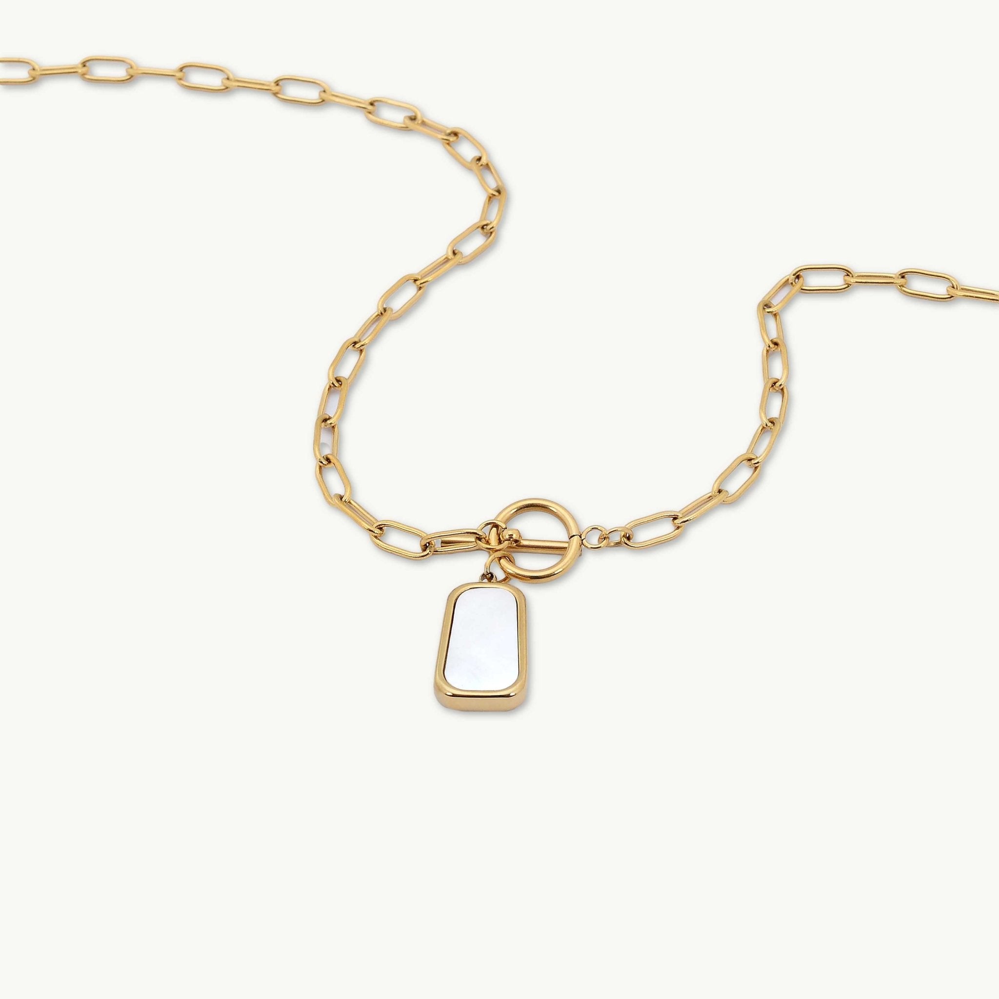 Isobel Mother Of Pearl Toggle Link Necklace - Camile & Stone