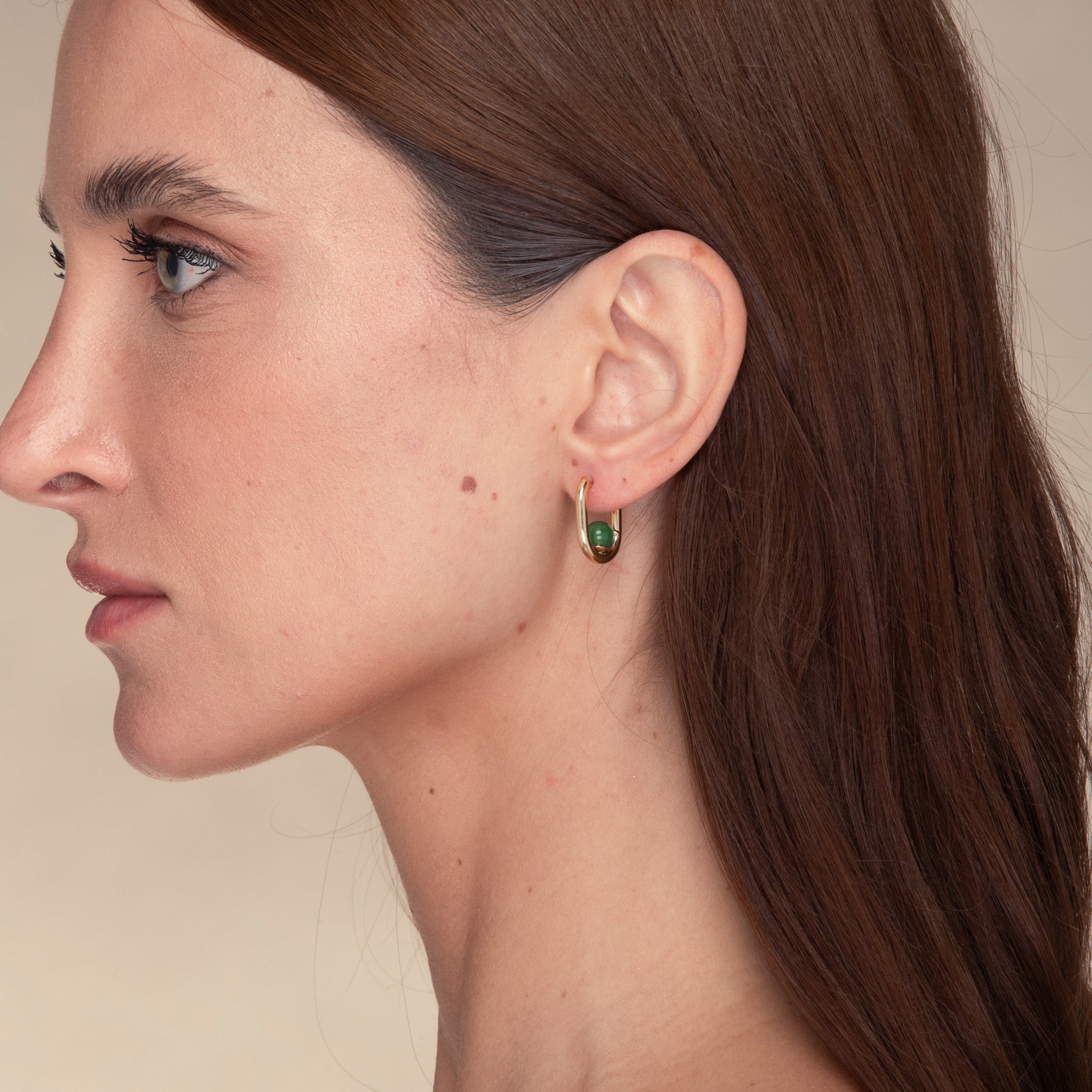 Jade Huggie Hoop Earrings - Camile & Stone