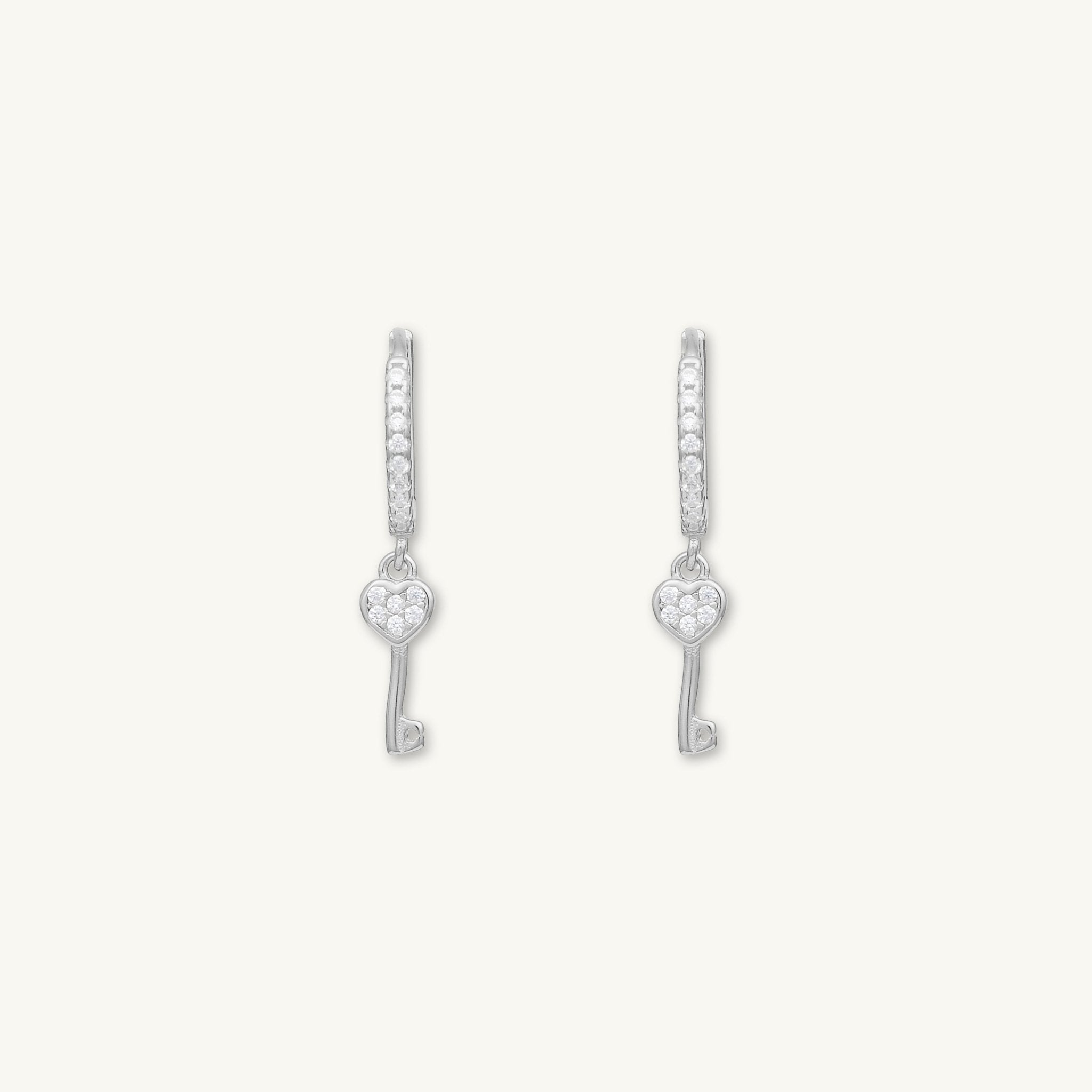 Key To My Heart Huggie Earrings - Camile & Stone