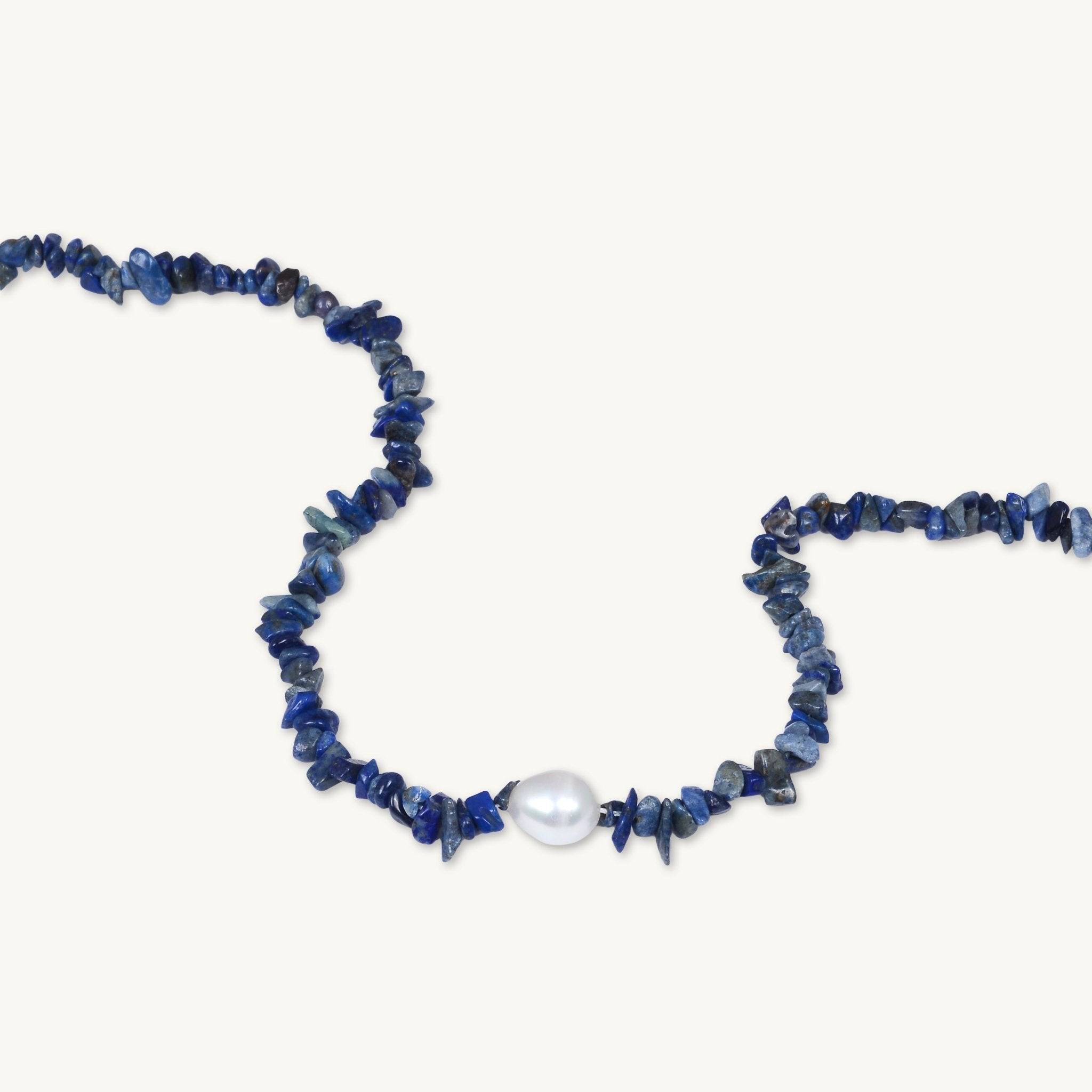 Lapis Stone Pearl Necklace - Camile & Stone