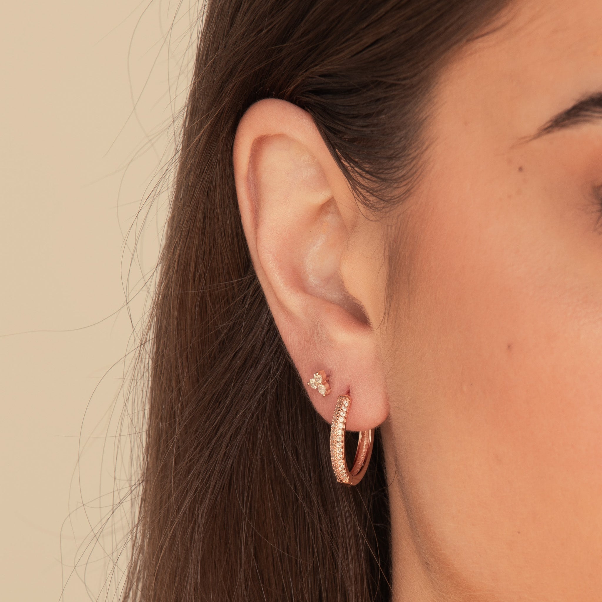 Large Sapphire Pave Hoop Earrings - Camile & Stone