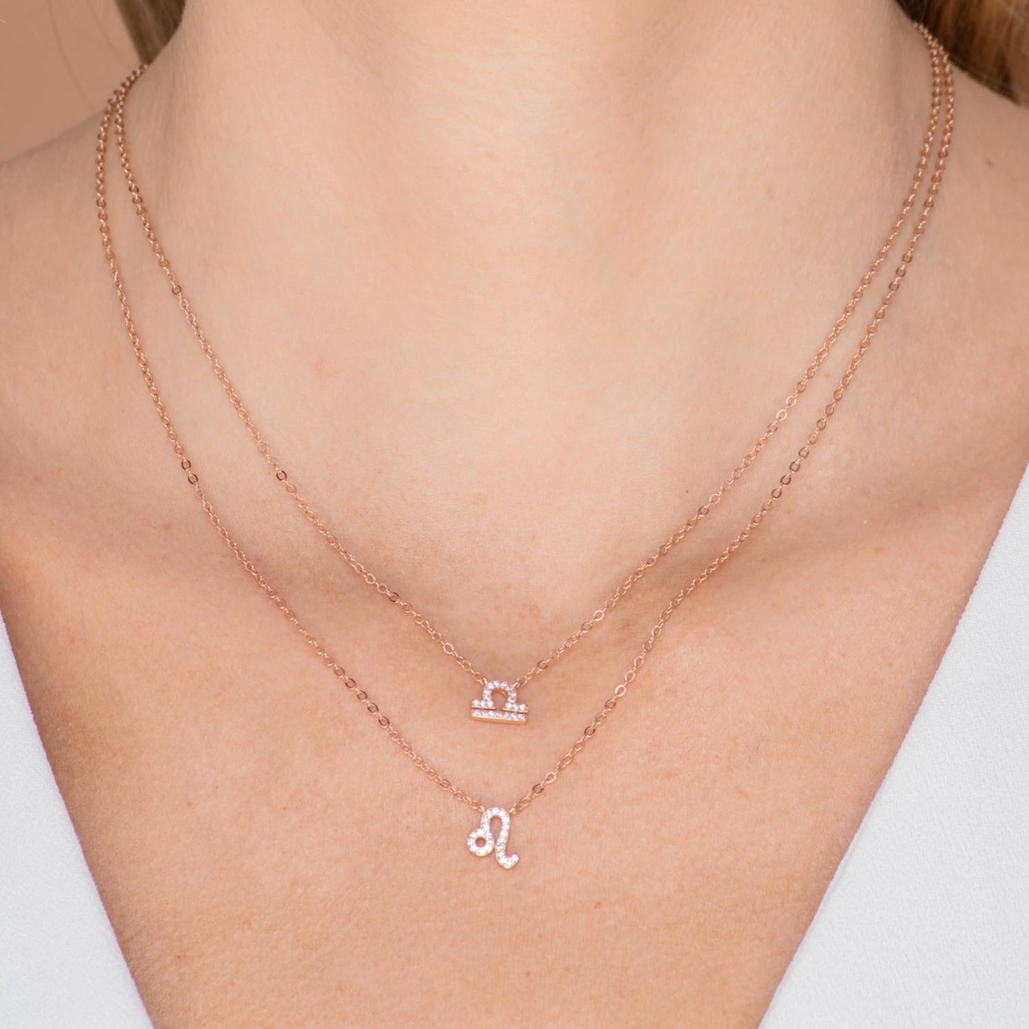 Libra Sapphire Charm Zodiac Star Sign Necklace - Camile & Stone