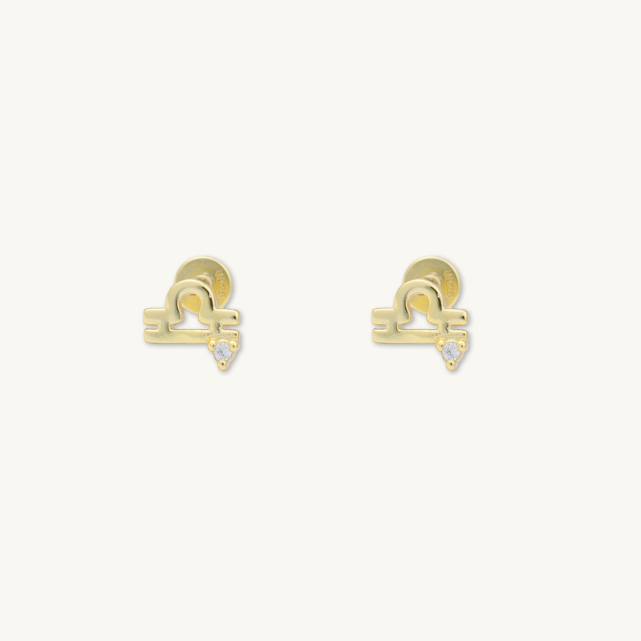 Libra Zodiac Star Sign Flat Back Earrings - Camile & Stone