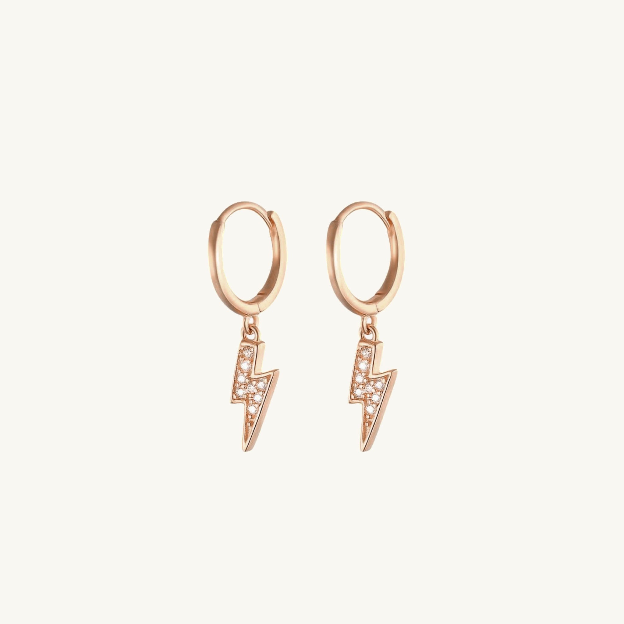 Lightning Bolt Dangling Hoops - Camile & Stone