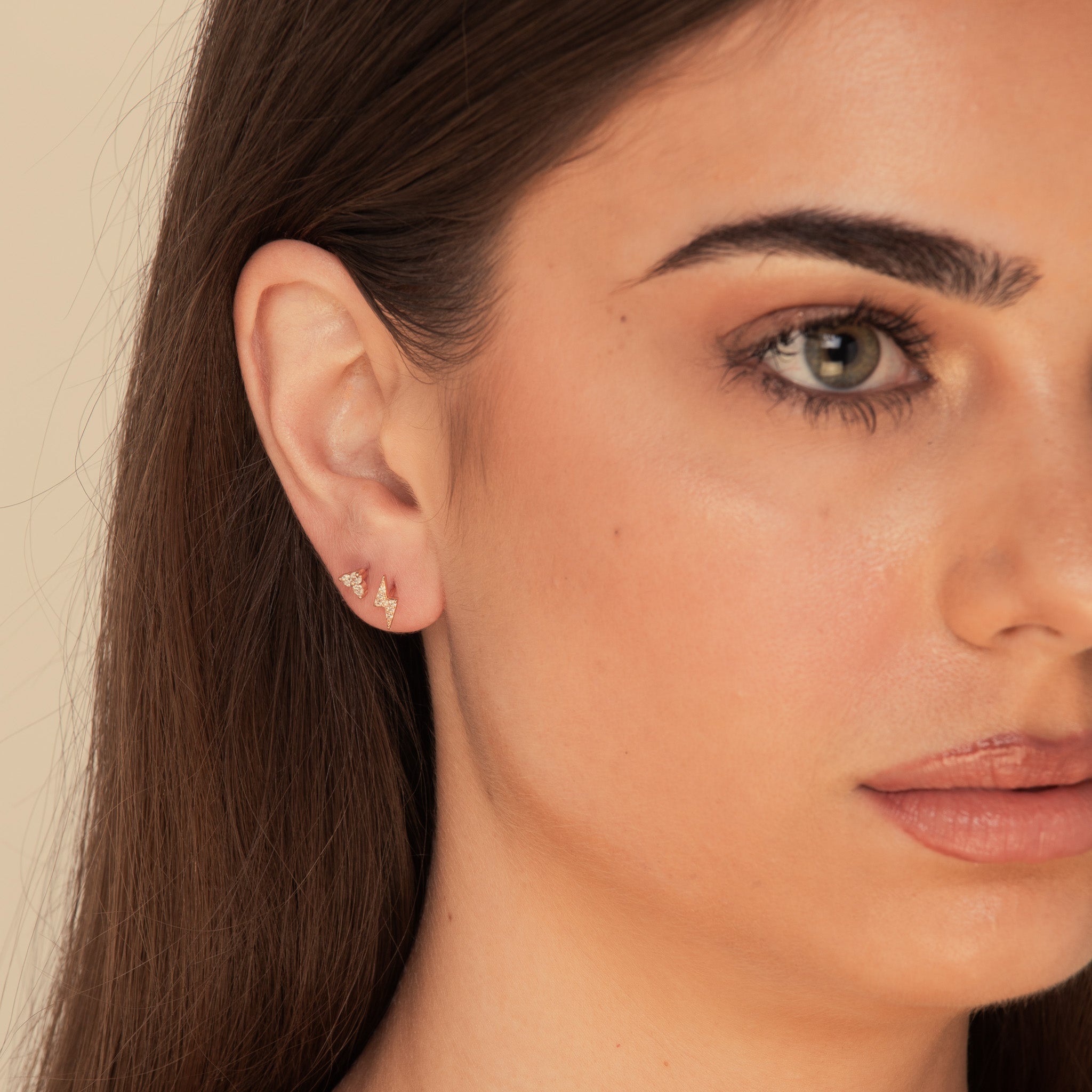 Lightning Bolt Sapphire Stud Earrings - Camile & Stone